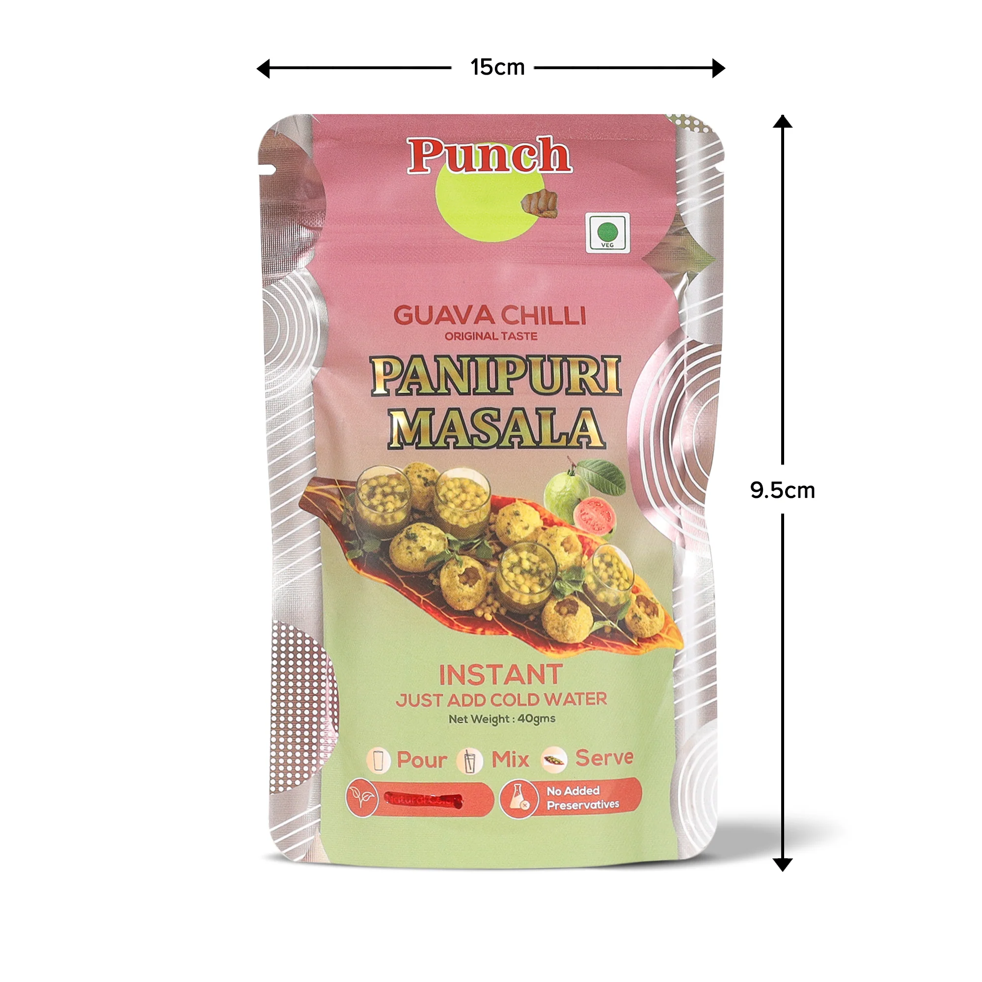 Panipuri Masala Guava Chilli, 40g (Instant Pani Puri Masala Mix | Tangy, Fruity & Spicy Guava Flavour | Just Add Water | No Added Preservatives) - Image 5
