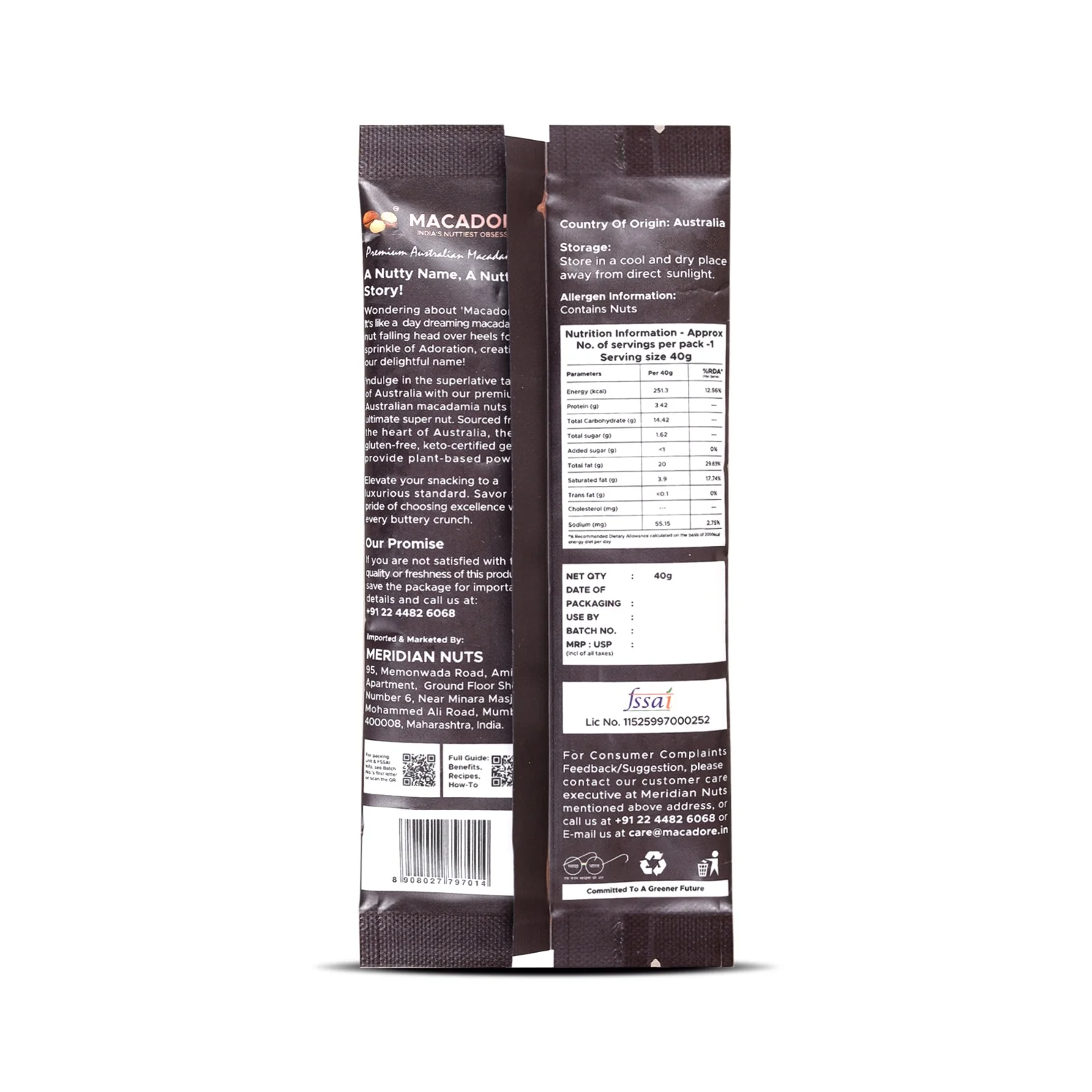 Pure Australian Roasted Macadamia Nuts, 40g - Image 2