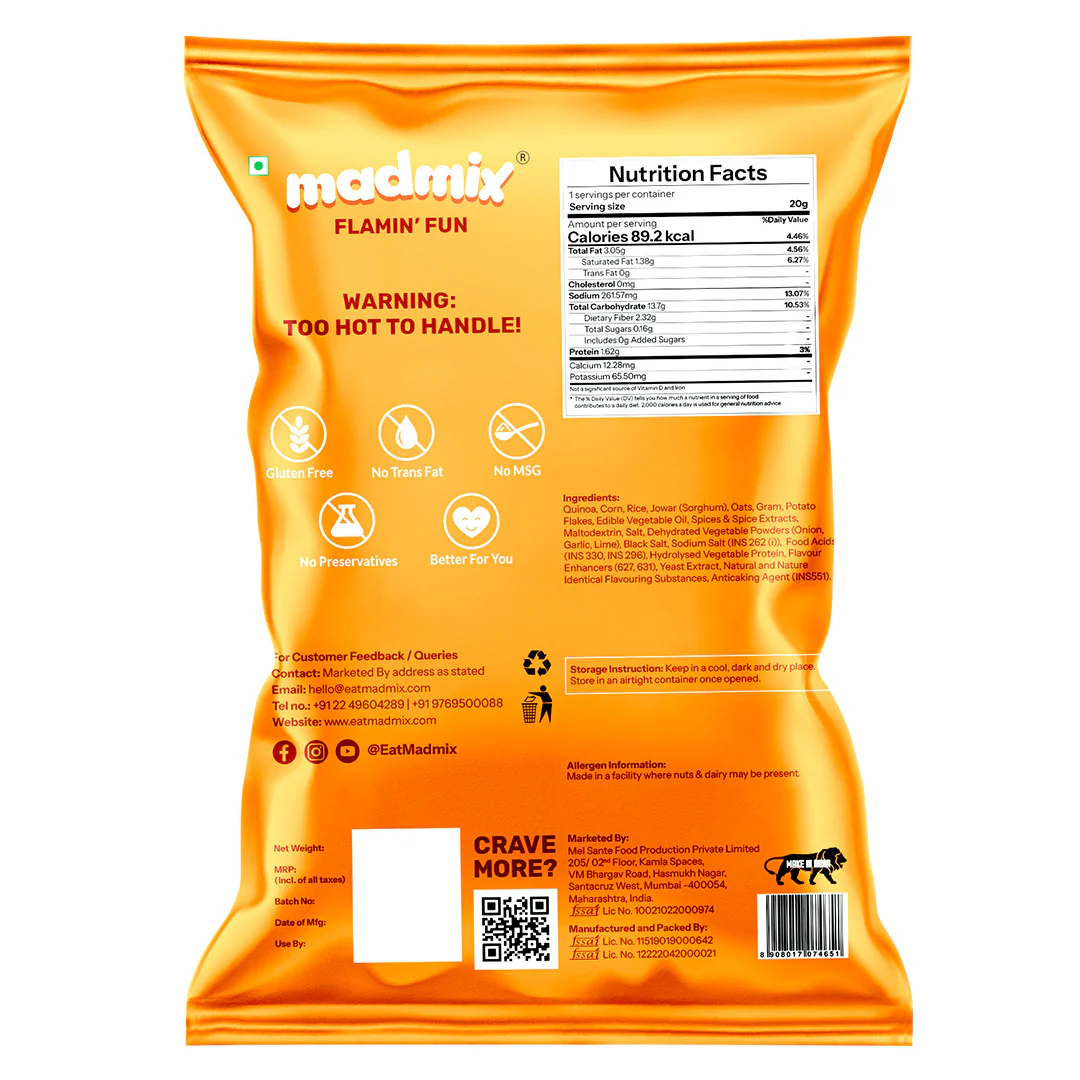 Quinoa Millet Puffs Flamin Fun, 50g - Image 2