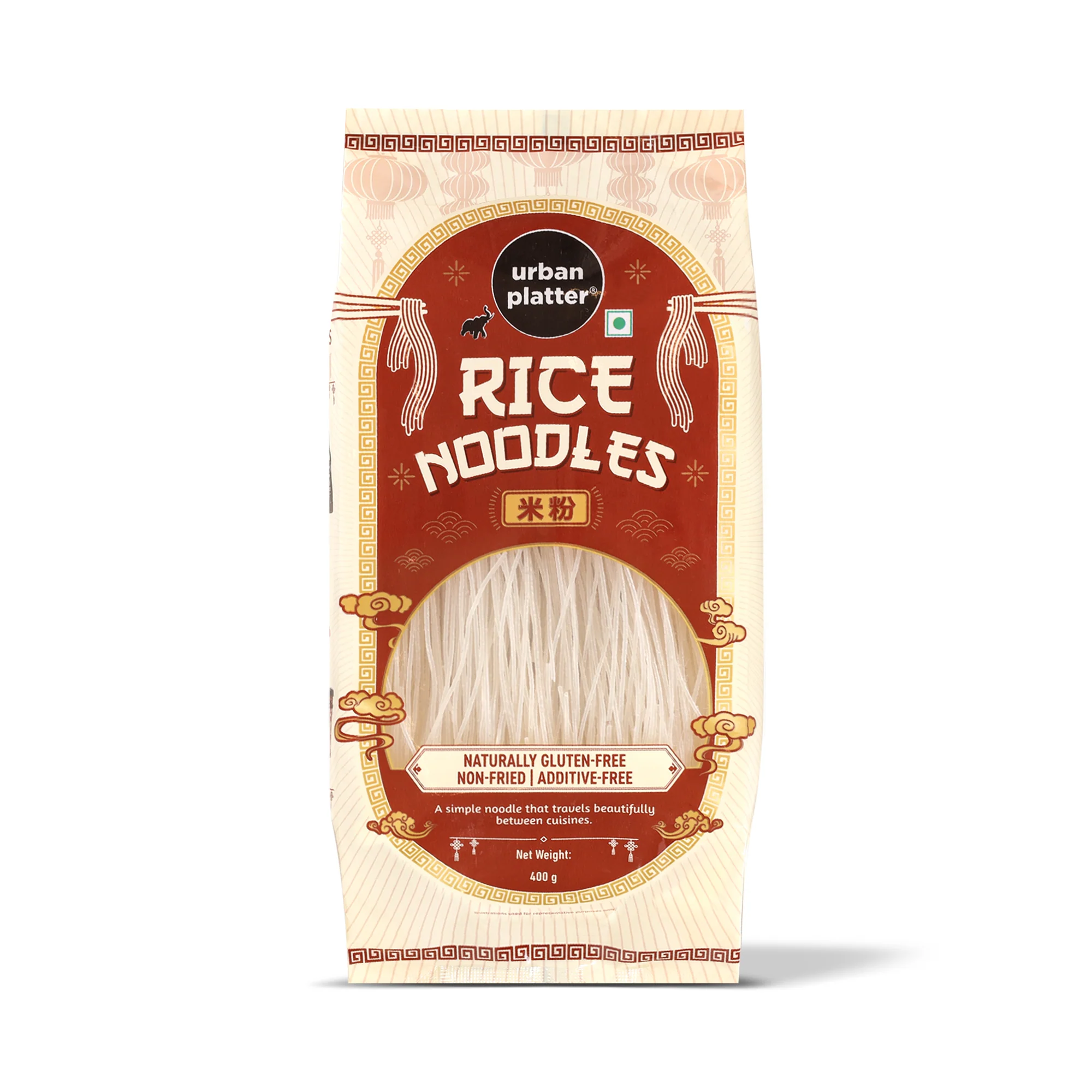 Rice Noodles, 400g (Naturally Gluten-free, Made with Rice Flour, No Additives, Perfect for all Pan Asian Cooking)
