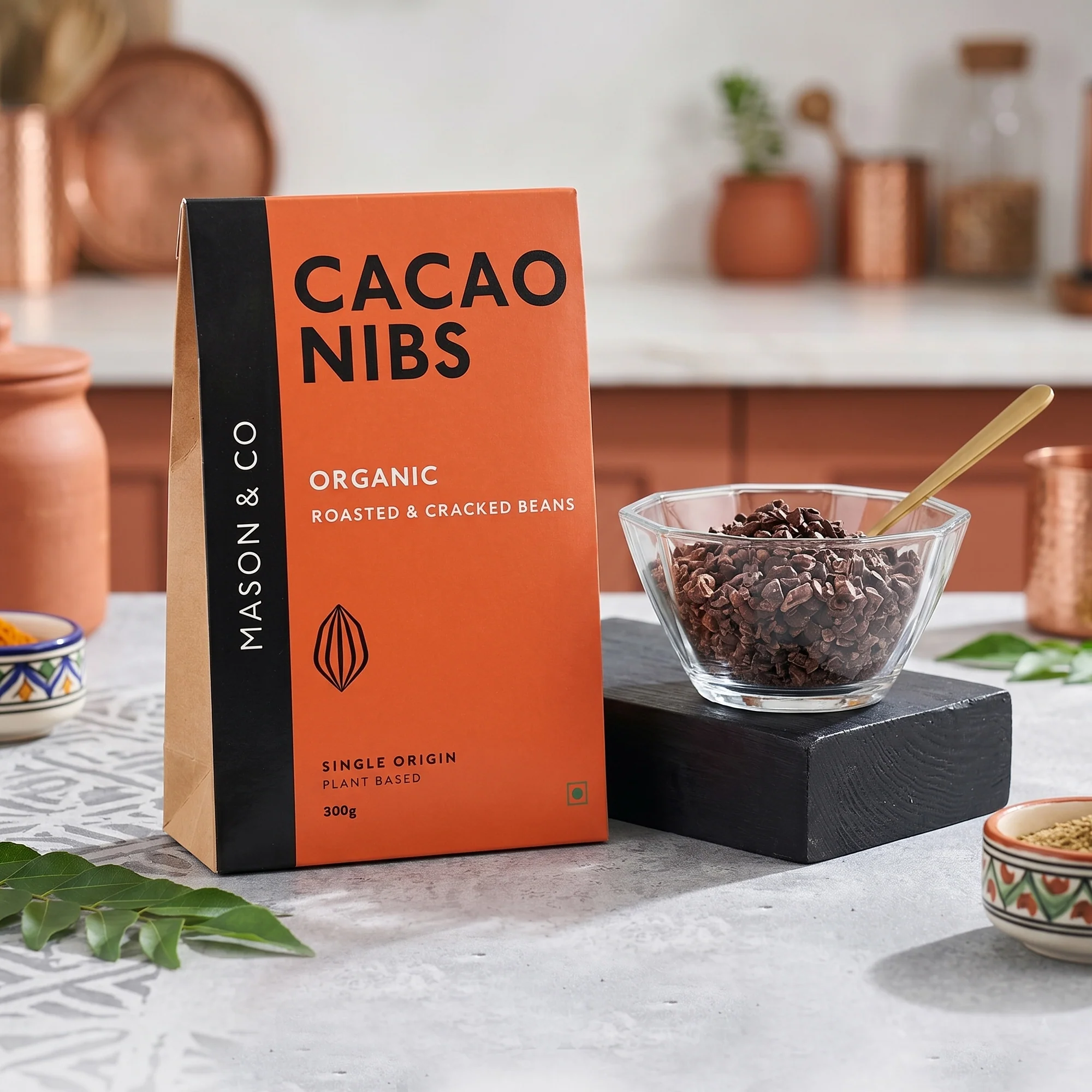 Roasted & Cracked Organic Cocoa Beans / Nibs / Granulas, 300g (Organic, Gluten-free, Soy Free, Plant-based) - Image 3