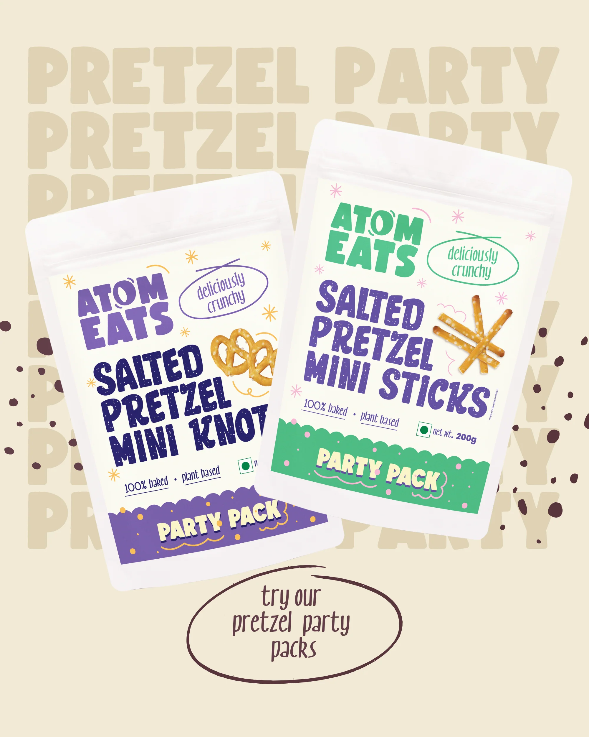 Salted Pretzel Mini Knots Party Pack,200g (Baked Crunchy Snack, Classic Salted Pretzel,| On-the-Go Snack) - Image 8