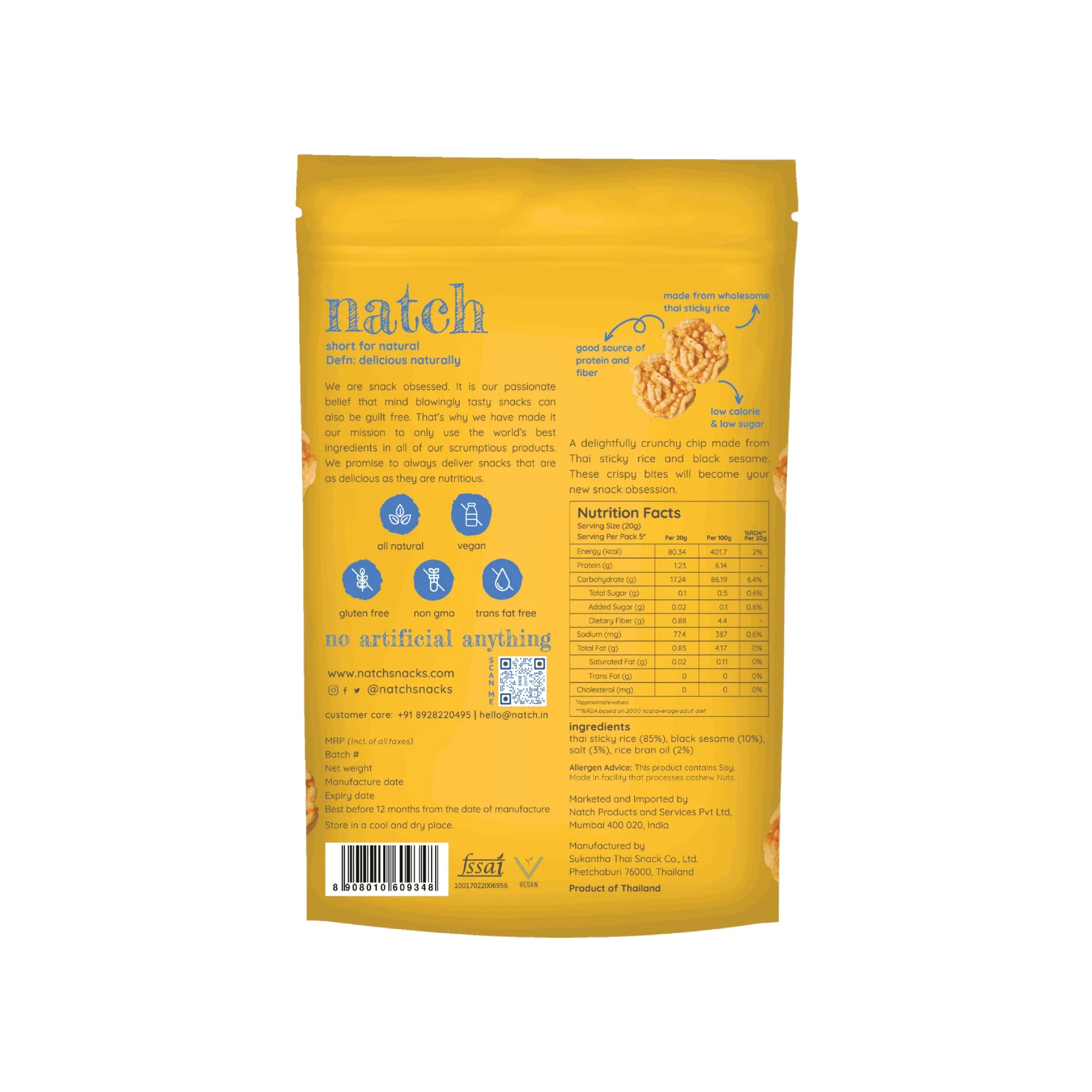 Sesame Rice Chips, 100g - Image 2