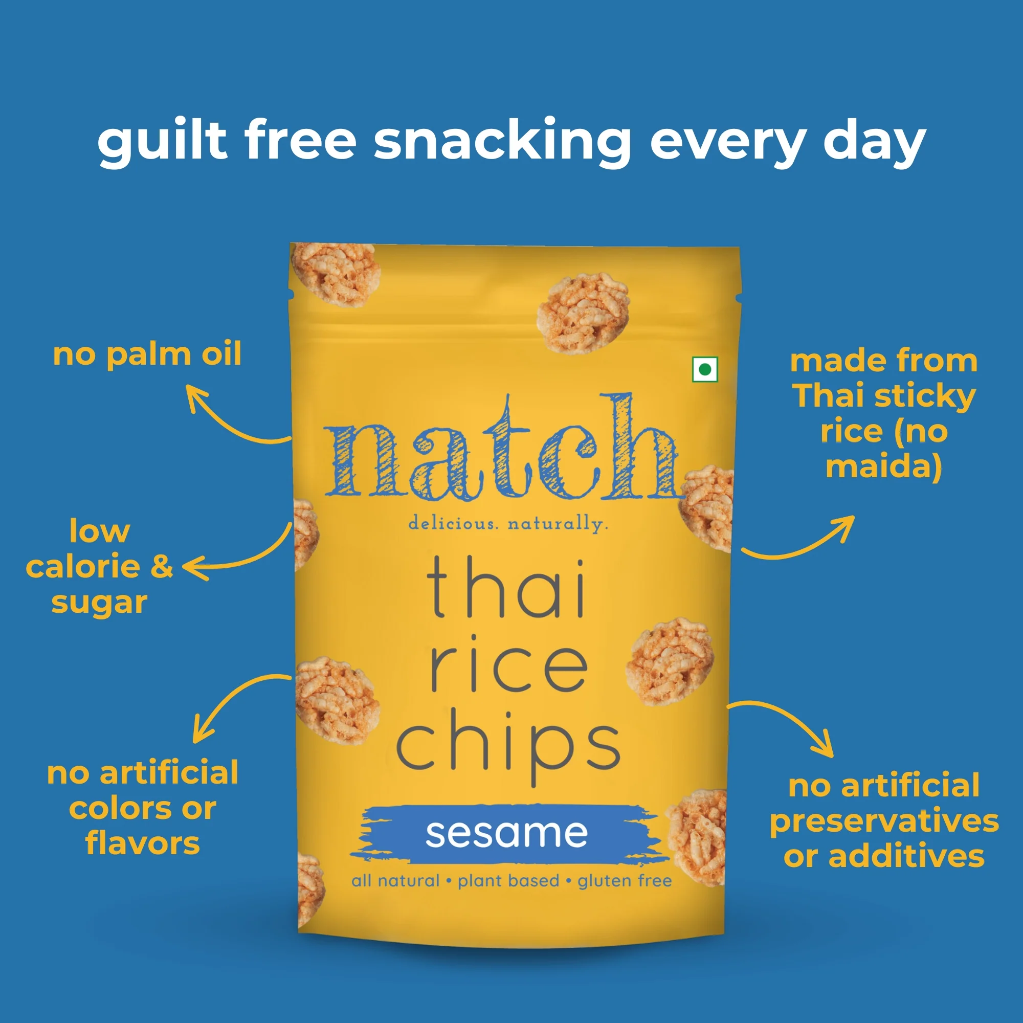 Sesame Rice Chips, 100g - Image 3