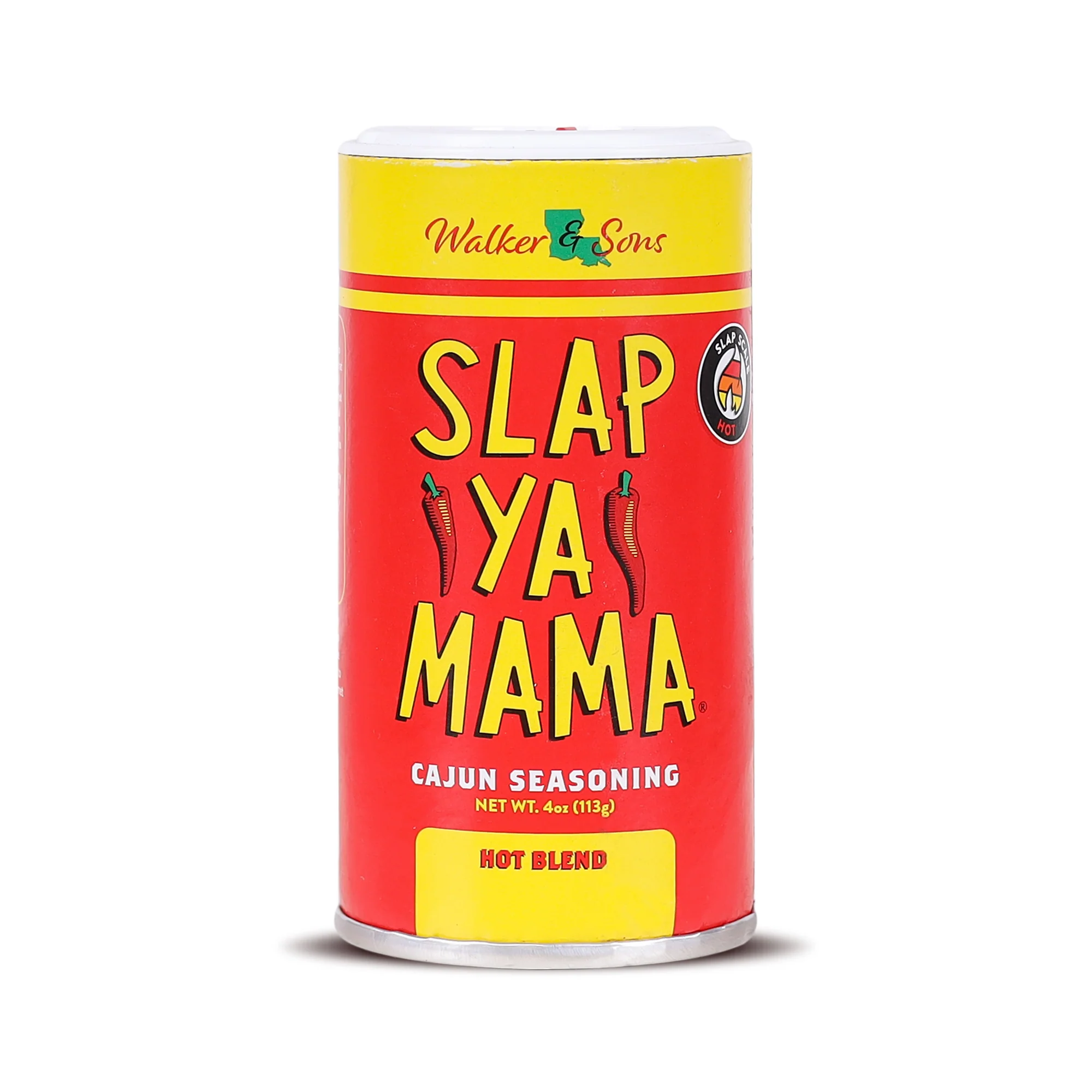 Slap Ya Mama Hot Cajun Seasoning, 113g (Spicy Louisiana-Style Cajun Spice Mix for Everyday Cooking, No MSG, Gluten-free)