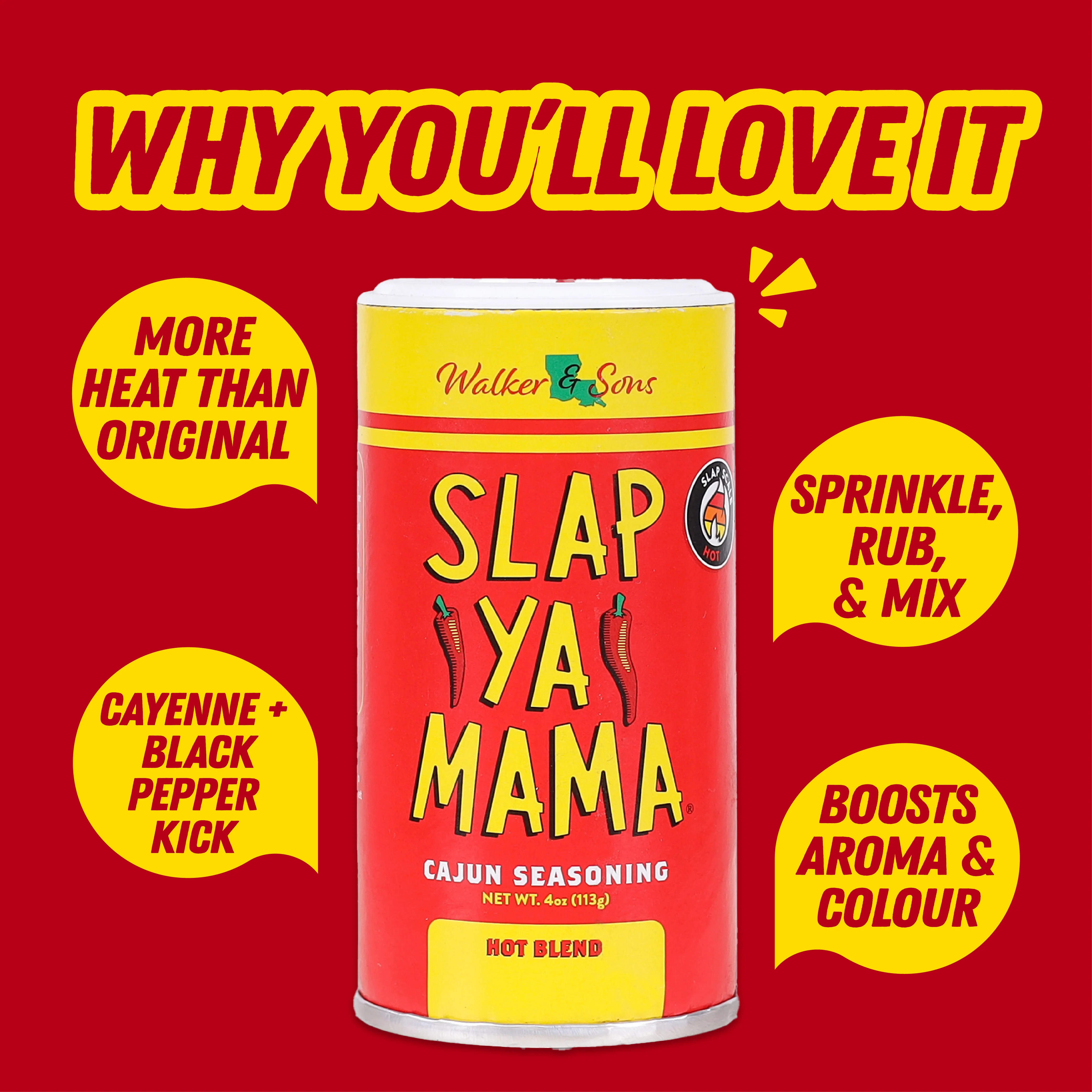 Slap Ya Mama Hot Cajun Seasoning, 113g (Spicy Louisiana-Style Cajun Spice Mix for Everyday Cooking, No MSG, Gluten-free) - Image 6