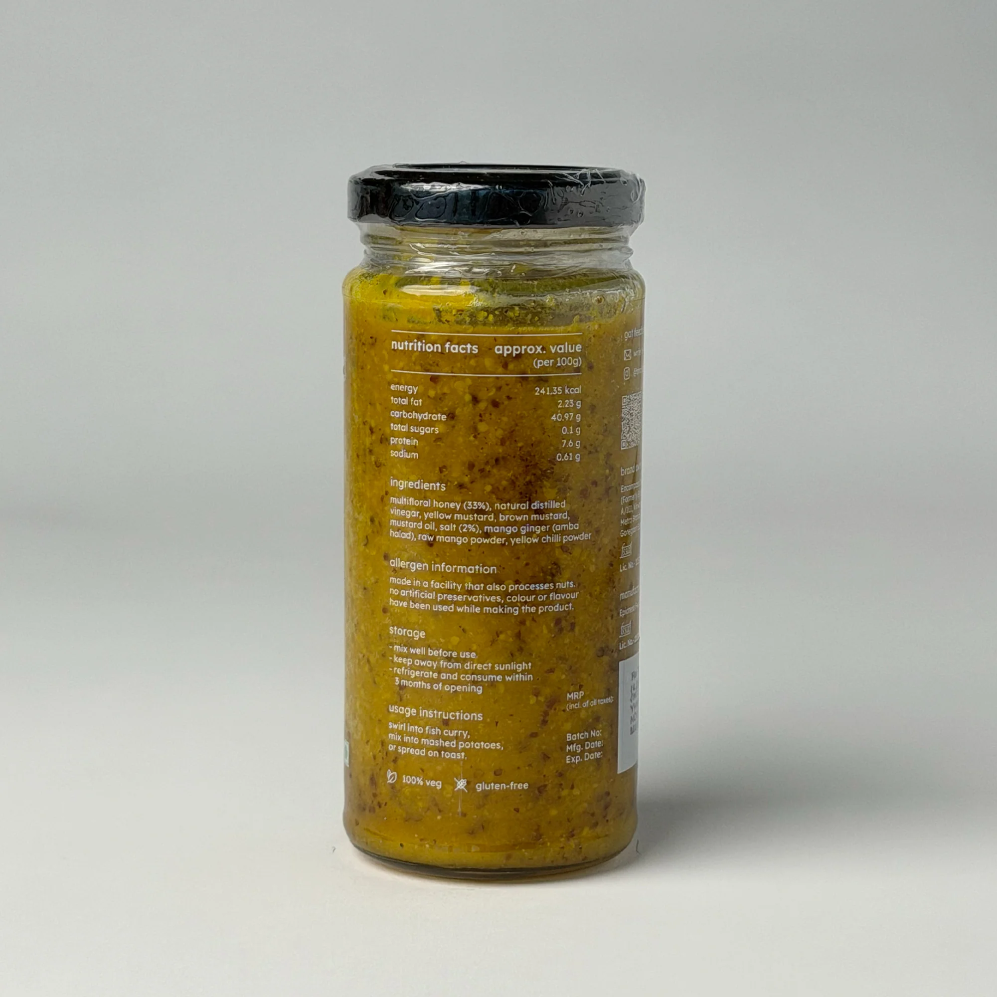Small Batch Stoneground Yellow Chilli and Honey Mustard, 200g - Image 3