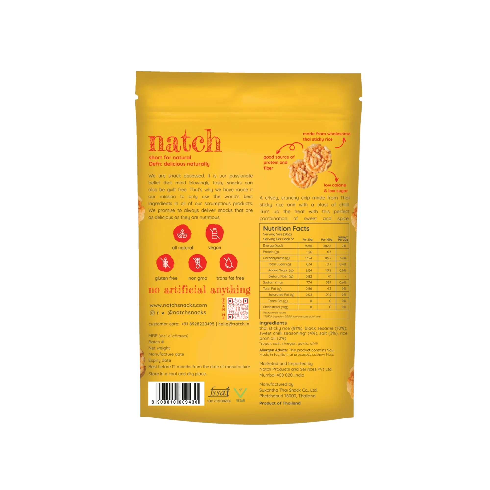 Sweet Chilli Rice Chips, 100g - Image 2