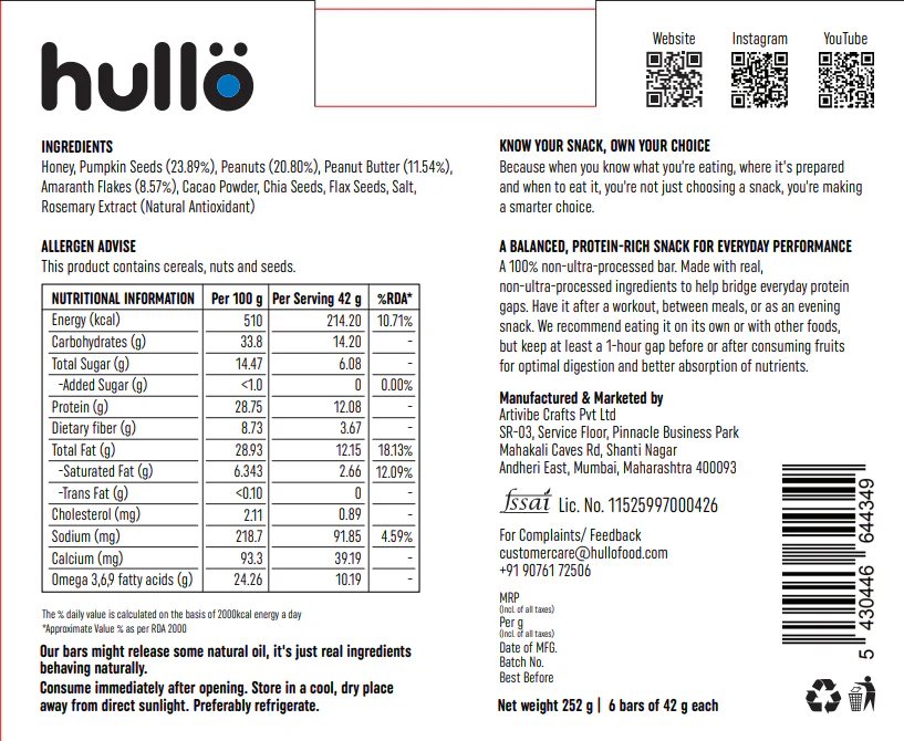 The Natural Protein Bar - Chocolate,252g (6x42g) - Image 8