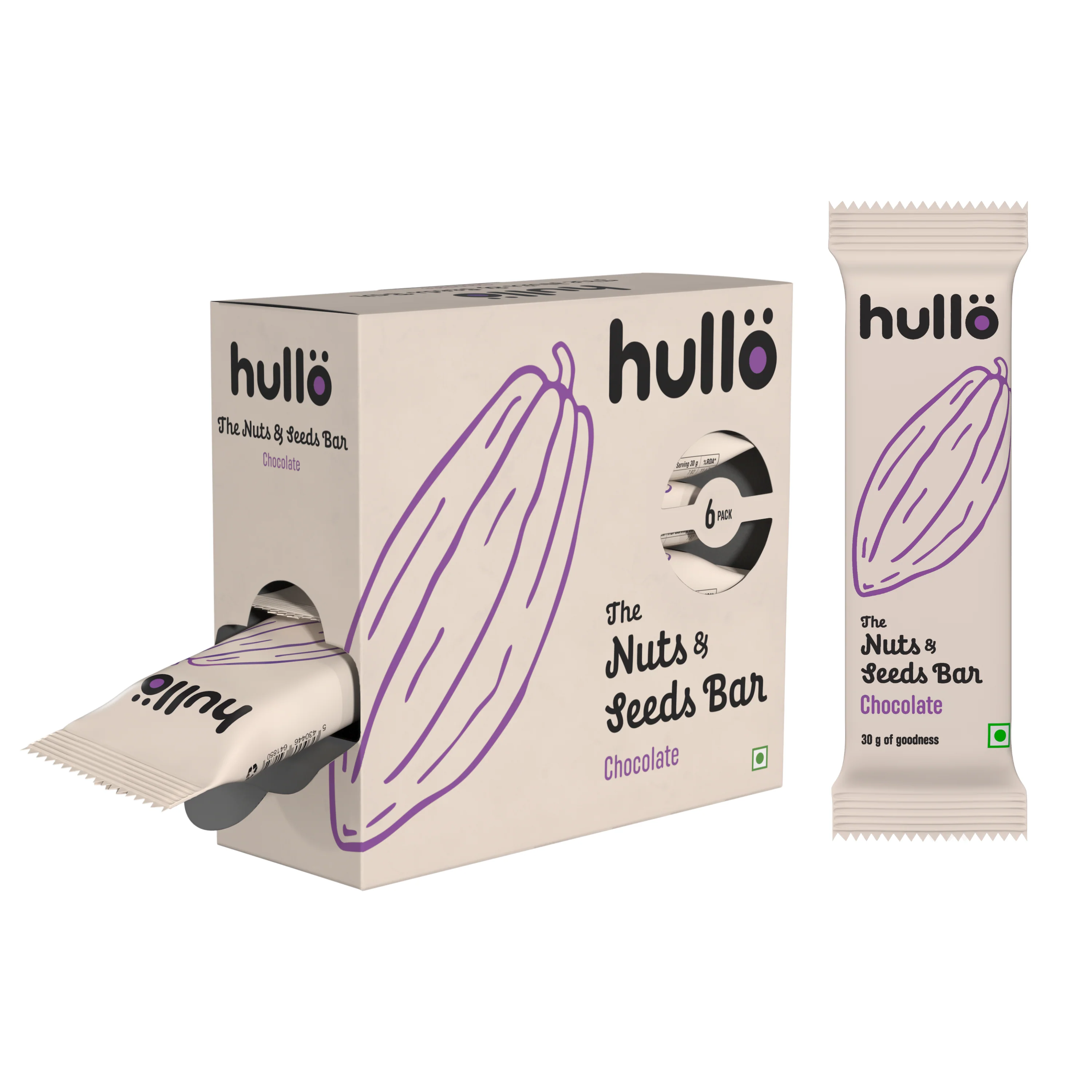 The Nuts & Seeds Bar - Chocolate, 180g (6x30g)