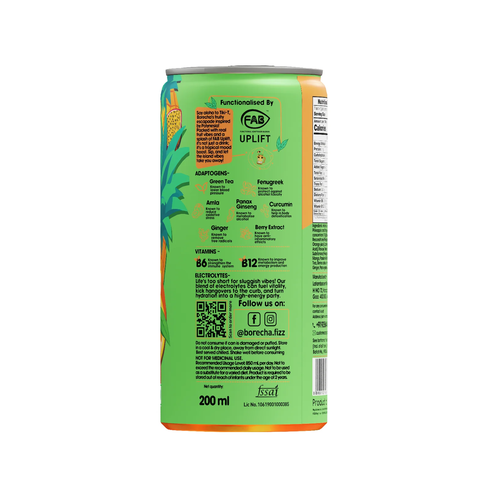 Tiki-T Tropical Sunrise Juicy Cocktail, 200ml - Image 2