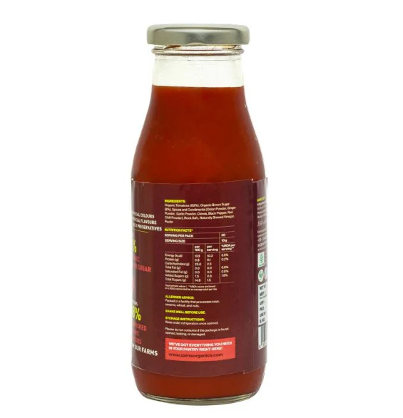 Tomato Ketchup | 300g | Delicious | Low Sugar Ketchup | Healthy with no preservatives, additives, colours | Goes well with sandwiches, snacks and more | Made with high quality real organic tomatoes - Image 2