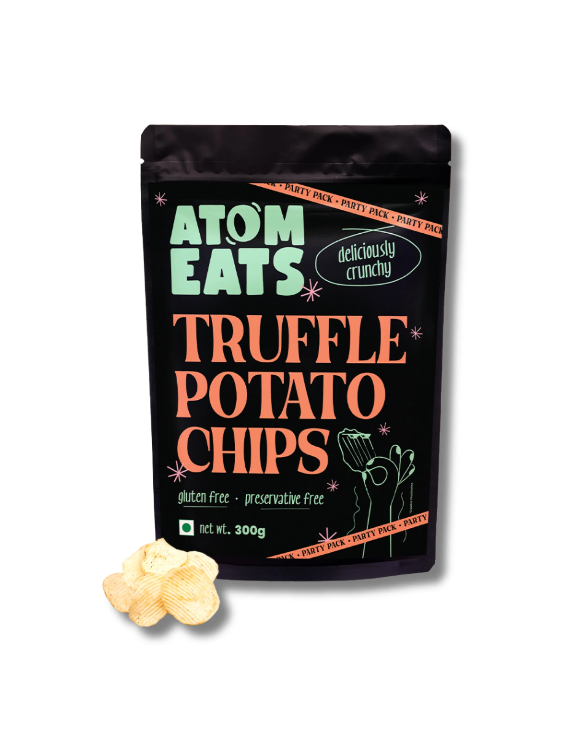 Truffle Ruffled Potato Chips,300g (Gourmet Flavoured Chips, Rich Truffle Seasoning, Crunchy Ruffled Cut)