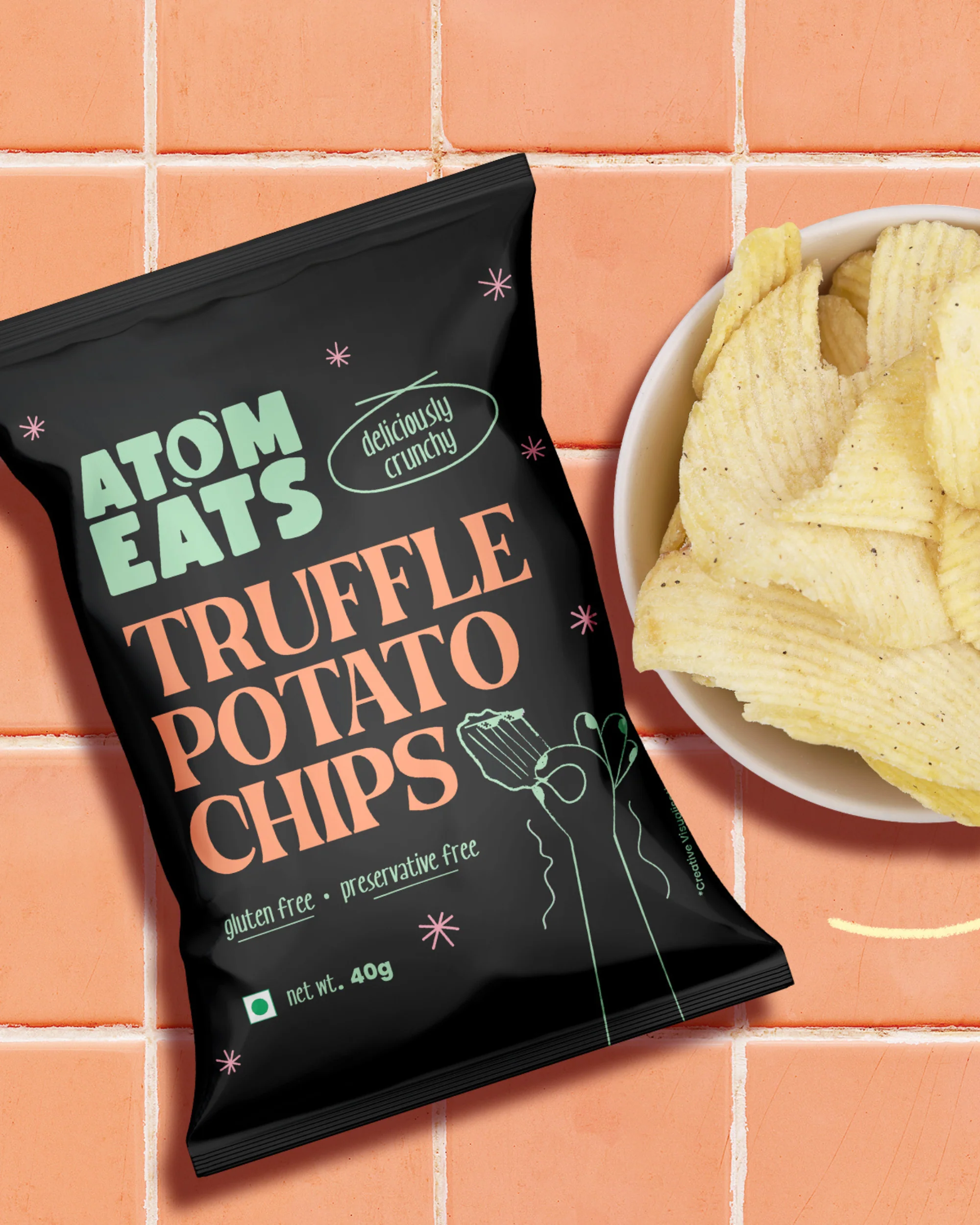 Truffle Ruffled Potato Chips,40g (Gourmet Flavoured Chips, Rich Truffle Seasoning, Crunchy Ruffled Cut) - Image 5