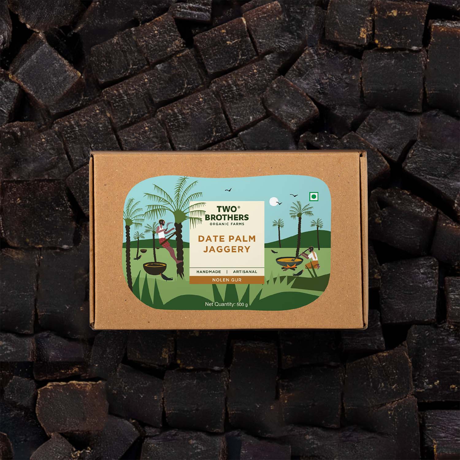Two Brothers Organic Farms Date Palm Jaggery/Nolen/Jhola Gur,500g (No Additives or Preservatives, Healthy and Tasty, Date Palm Jaggery Solid ) - Image 6