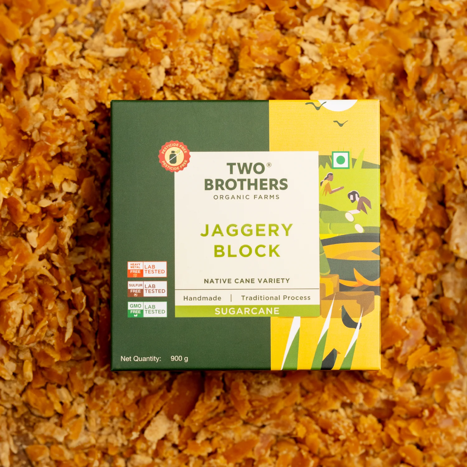 Two Brothers Organic Farms Handmade Sugarcane Jaggery Block, 900g (Unrefined, Preservative-Free, Nutrient-Rich Gud, Iron-Boosting, Healthy Sugar Substitutes) - Image 10