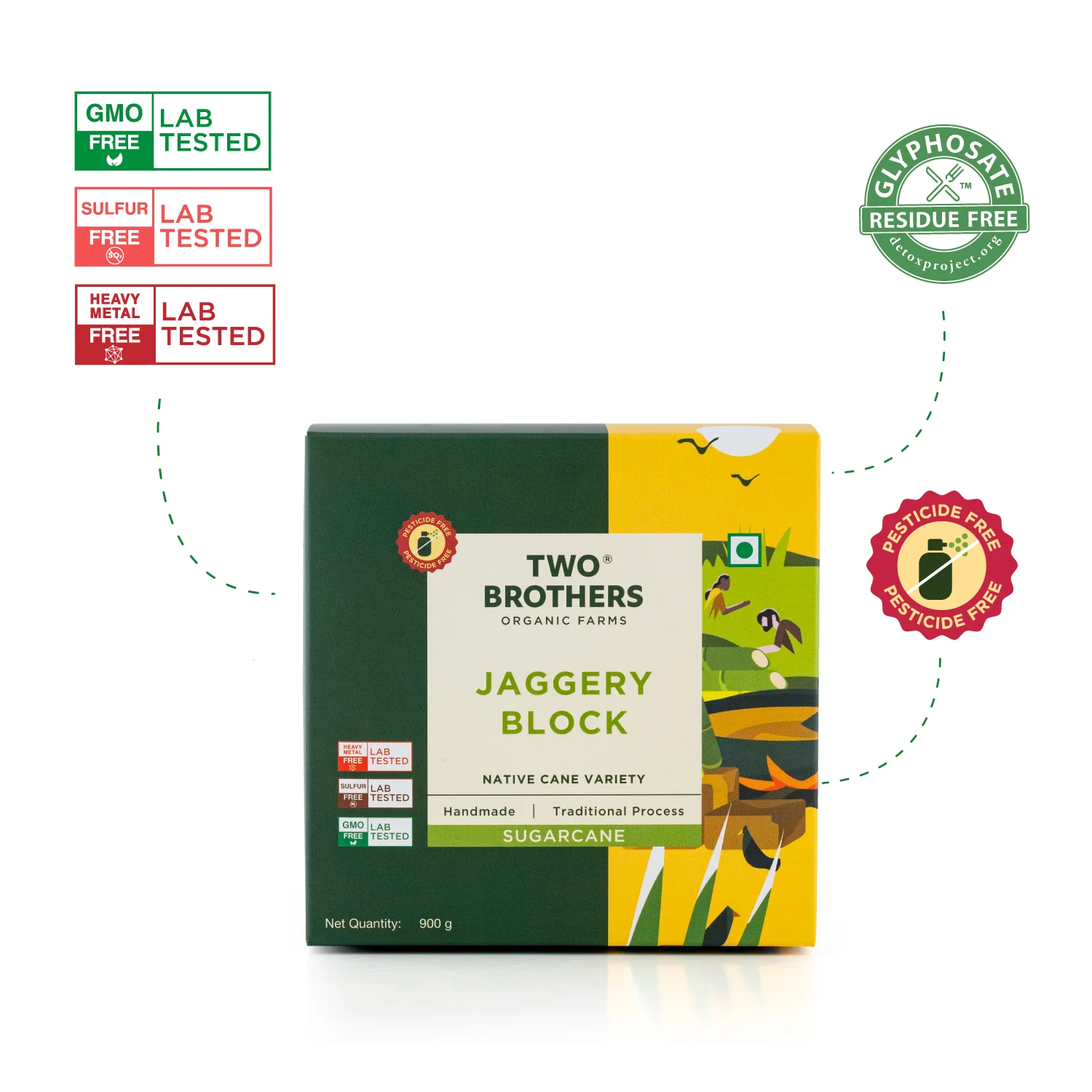 Two Brothers Organic Farms Handmade Sugarcane Jaggery Block, 900g (Unrefined, Preservative-Free, Nutrient-Rich Gud, Iron-Boosting, Healthy Sugar Substitutes) - Image 11