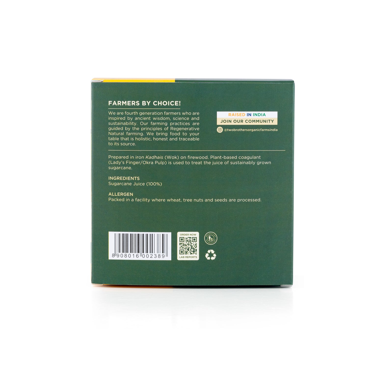 Two Brothers Organic Farms Handmade Sugarcane Jaggery Block, 900g (Unrefined, Preservative-Free, Nutrient-Rich Gud, Iron-Boosting, Healthy Sugar Substitutes) - Image 2
