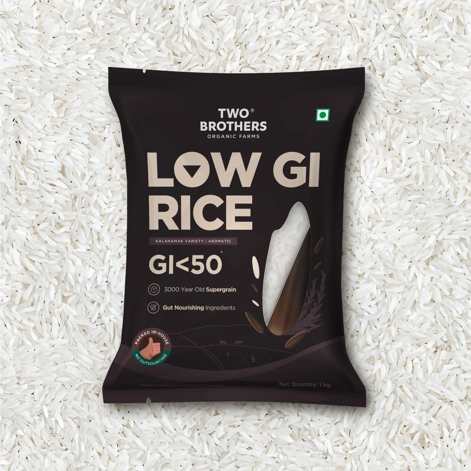 Two Brothers Organic Farms Kalanamak Rice, 1kg (Low GI, Diabetic-Friendly Native Aromatic Rice, Rich in Iron & Zinc, Gut Nourishing, Perfect for Pulao, Biryani & Curries) - Image 4
