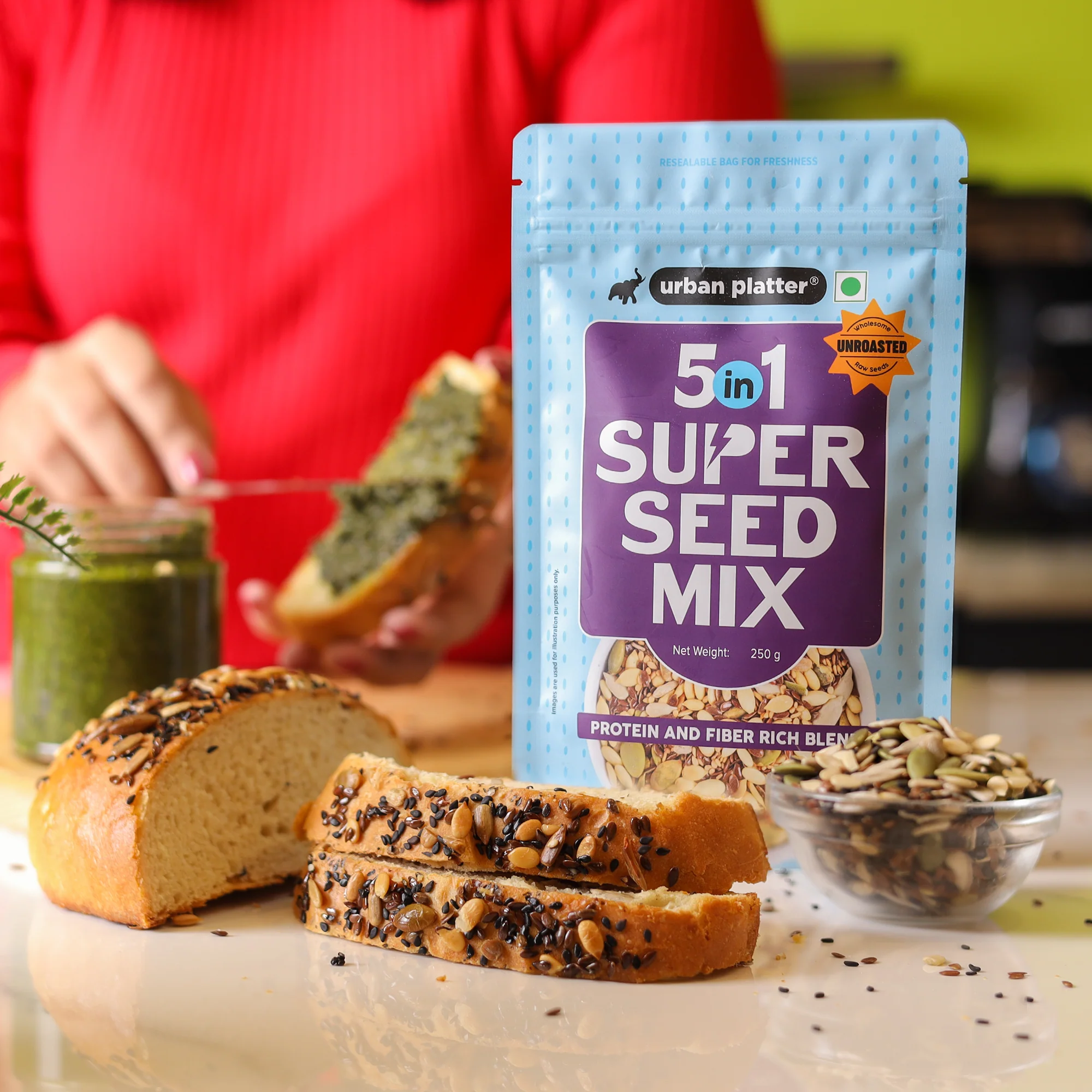 Unroasted 5-in-1 Super Seed Mix, 250g (High Protein & Fiber | Pumpkin, Sunflower, Watermelon, Sesame & Flax Seed Blend | Raw & Ready-to-Eat Superfood Snack) - Image 5
