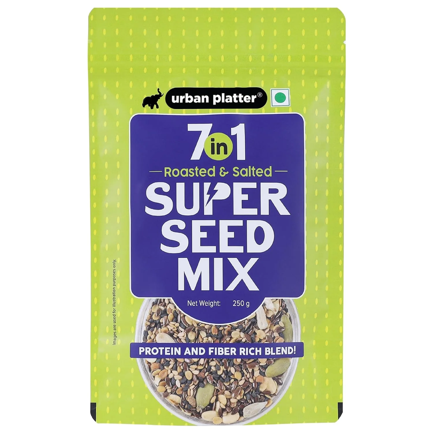 7-in-1 Super Seed Mix, 250g (Roasted and Salted | Sunflower | Pumpkin | Split Coriander | Watermelon | Black Sesame | White Sesame | Flax Seed)