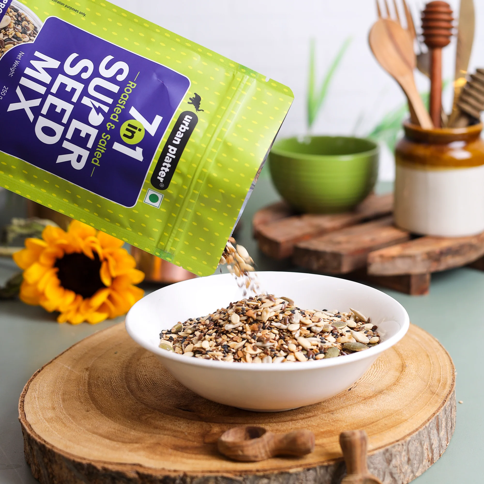 7-in-1 Super Seed Mix, 250g (Roasted and Salted | Sunflower | Pumpkin | Split Coriander | Watermelon | Black Sesame | White Sesame | Flax Seed) - Image 3