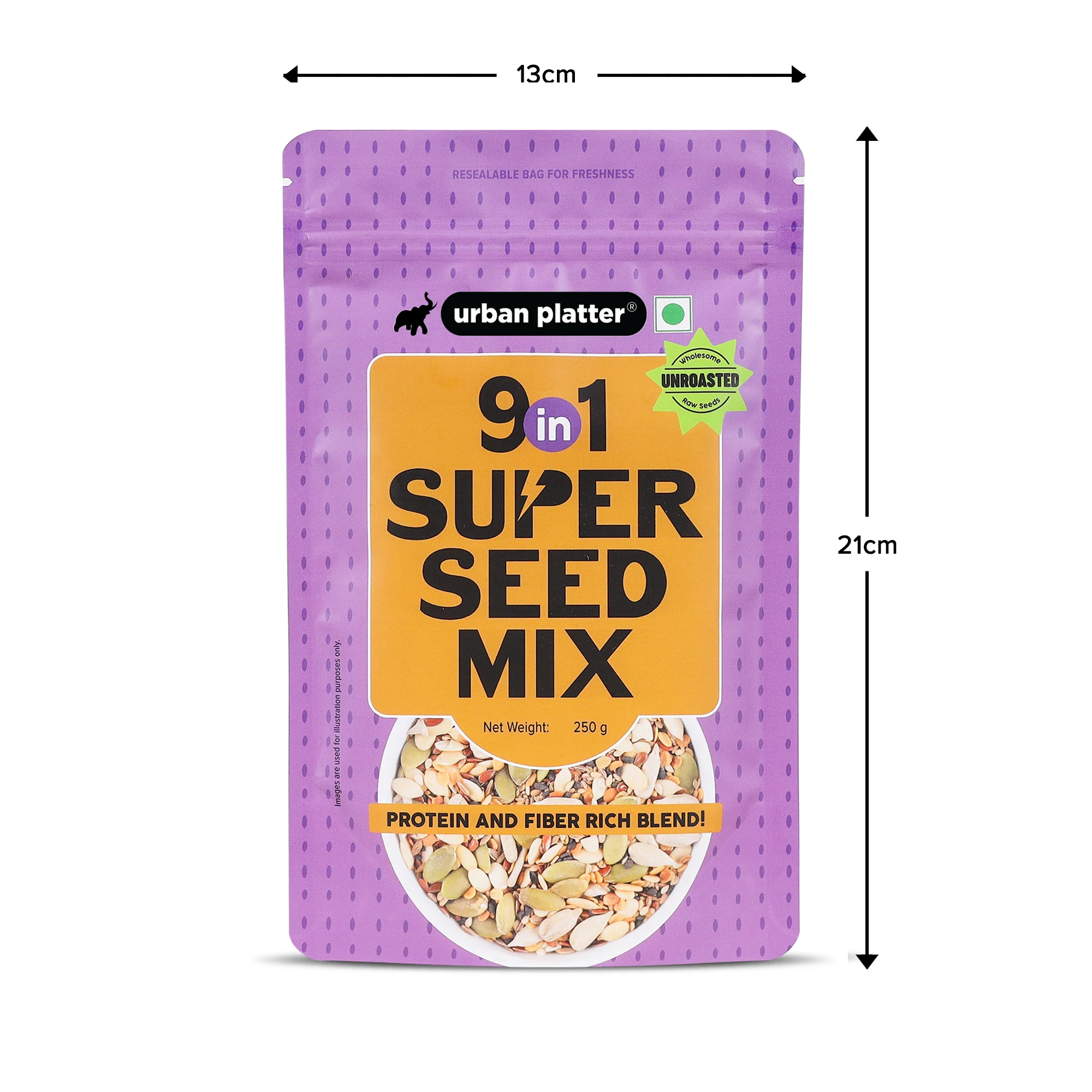 Unroasted 9-in-1 Super Seed Mix, 250g (High Protein & High Fiber Blend | Raw & Ready-to-Eat Superfood Snack) - Image 9