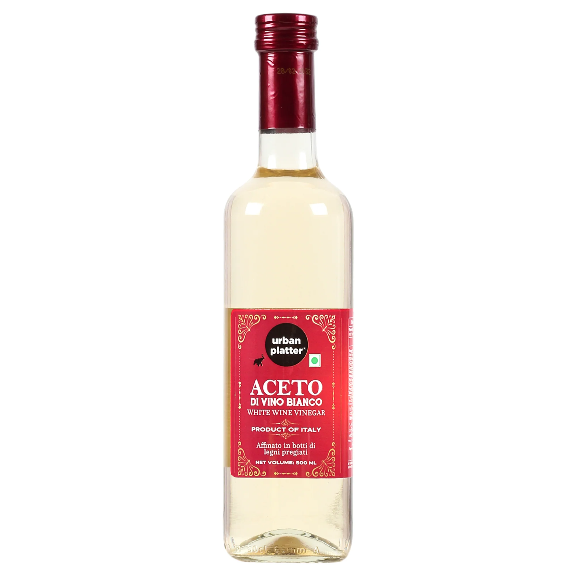 Aceto DI Vino Bianco White Wine Vinegar, 500ml (Product of Italy, Perfect for Salads, 6% Acidity, Use for dressing salads, making sauces, making spreads and season proteins)
