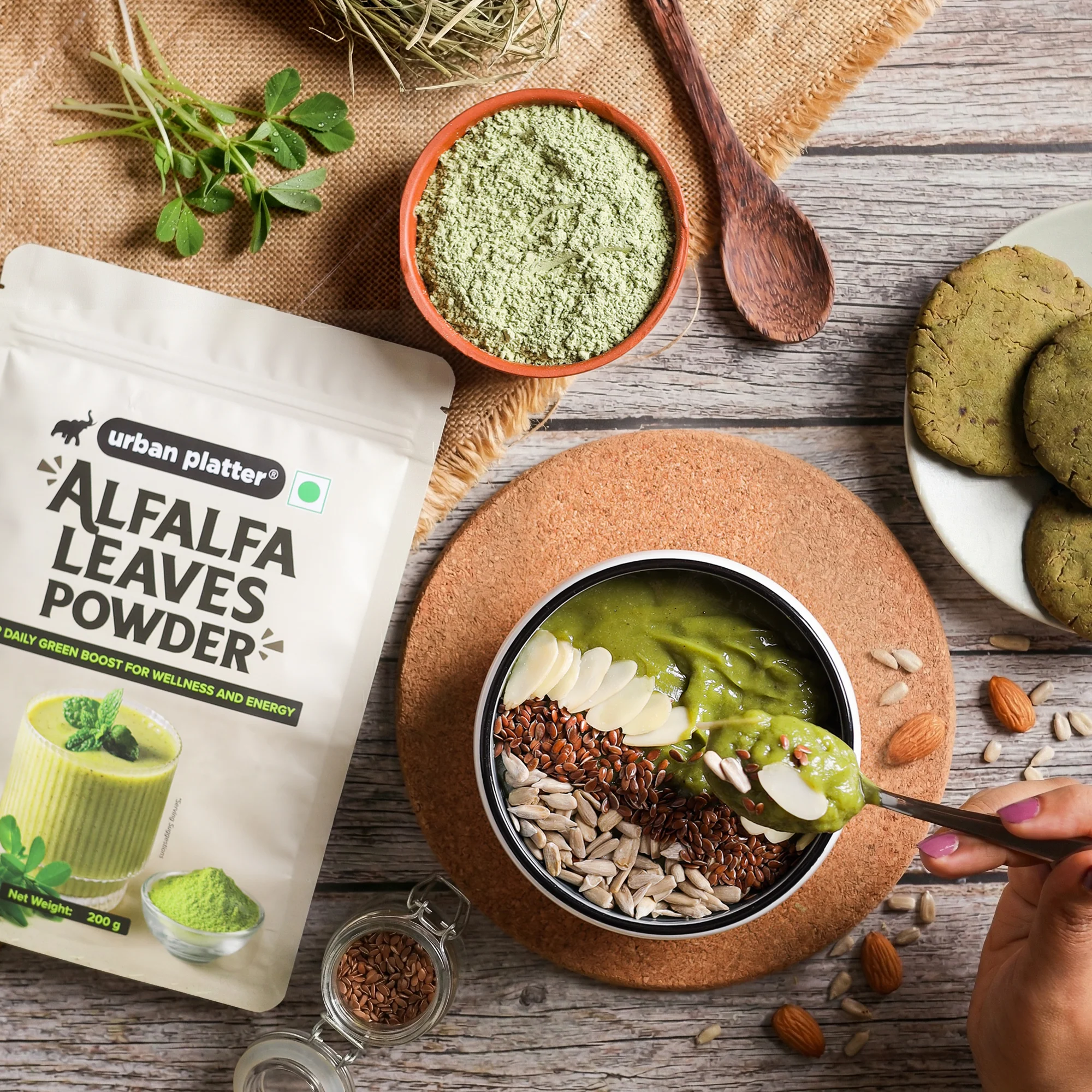 Alfalfa Grass Powder, 100g - Image 4