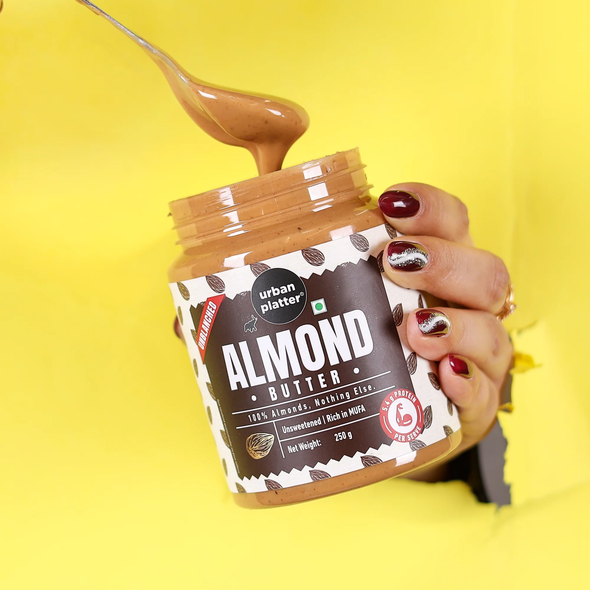 Almond Butter (With Skin) (Bold Nutty Flavour | Single Ingredient | Keto-Friendly | Unblanched Paste) - Image 9