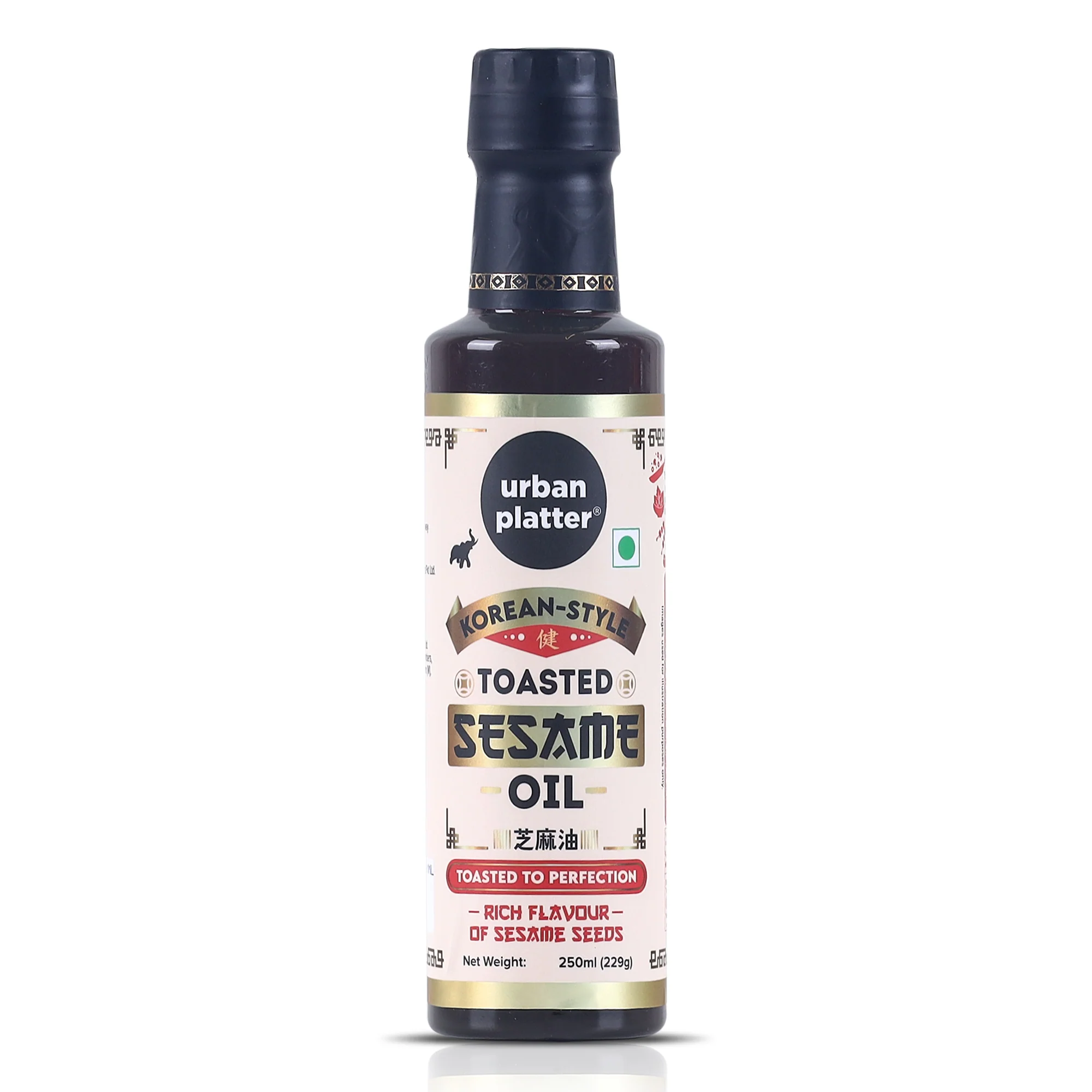 Korean-Style Toasted Sesame Oil, 250ml (Cold-Pressed | Rich Flavour | known as Chamgireum | Perfect finishing oil for all Asian dishes)