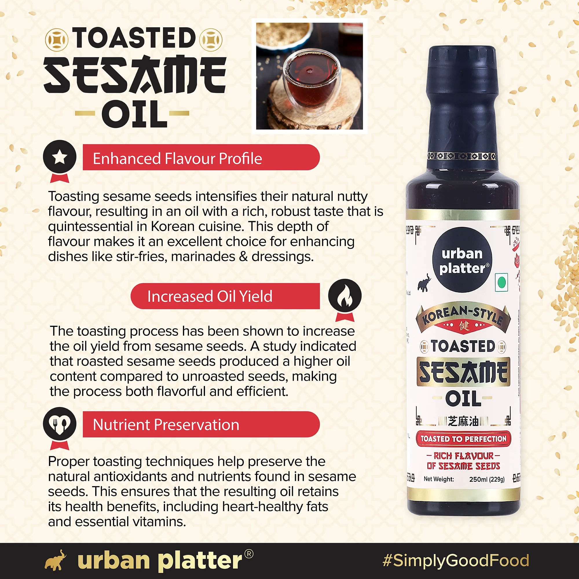 Korean-Style Toasted Sesame Oil, 250ml (Cold-Pressed | Rich Flavour | known as Chamgireum | Perfect finishing oil for all Asian dishes) - Image 5