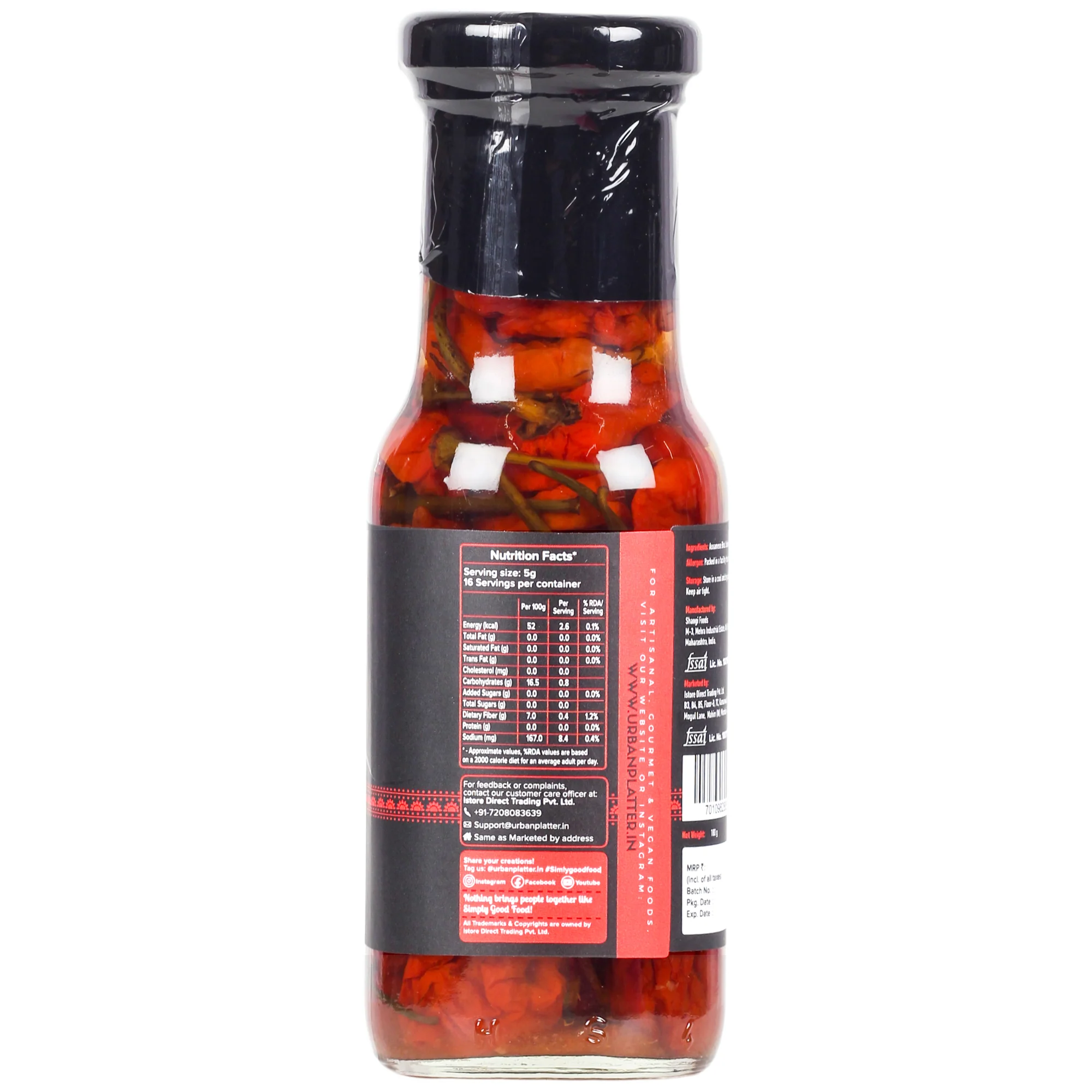 Assamese Bhut Jolokia Whole Chilli Peppers in Vinegar, 180g (Delicious and Fiery Bhoot Jolokia Naga Ghost Chilli Peppers from Assam, Great for Hot Sauces) - Image 3