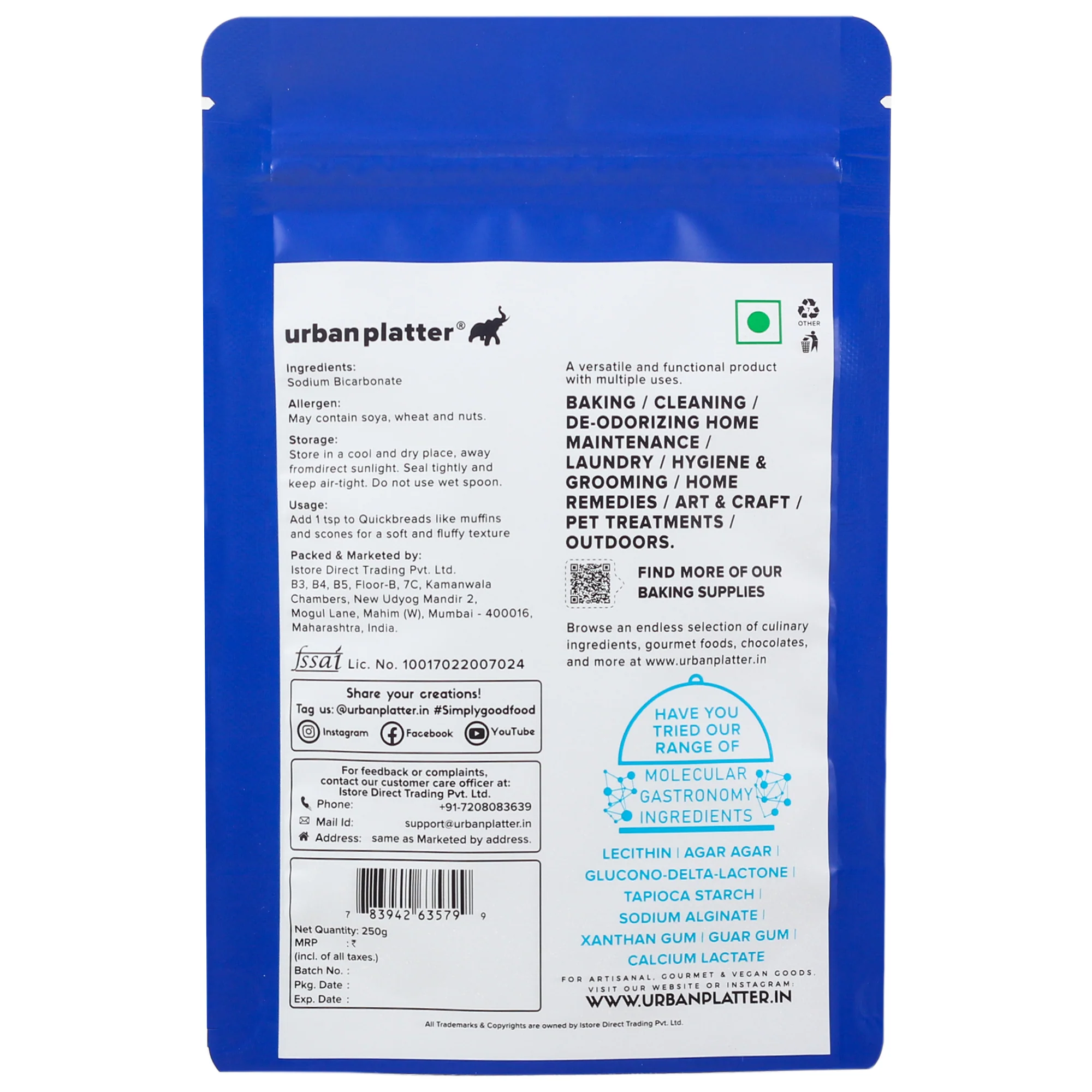 Baking Soda, 250g (Food-Grade Sodium Bicarbonate | Baking & Cooking Essential | Multi-Use Cleaner) - Image 2