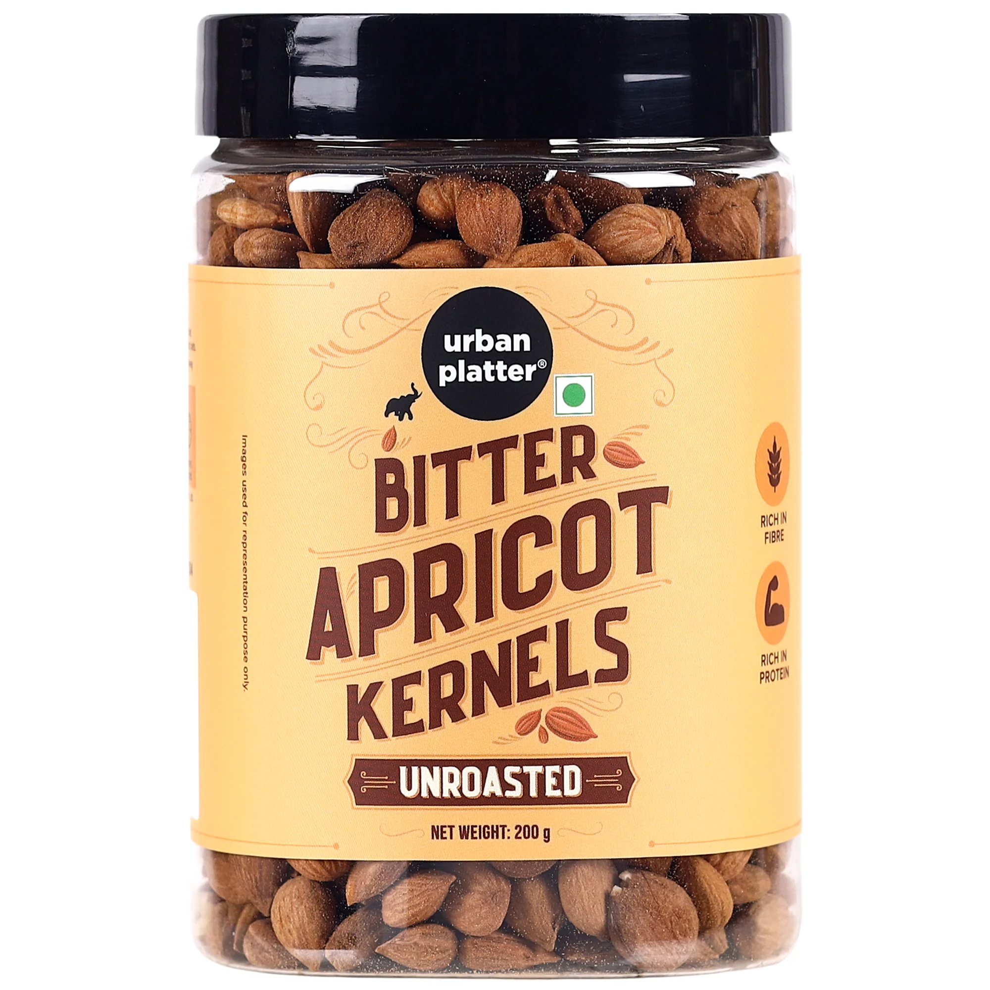Bitter Apricot Kernels, 200g (Rich in Protein & Fibre | Stored for Freshness | Snacking & Baking)