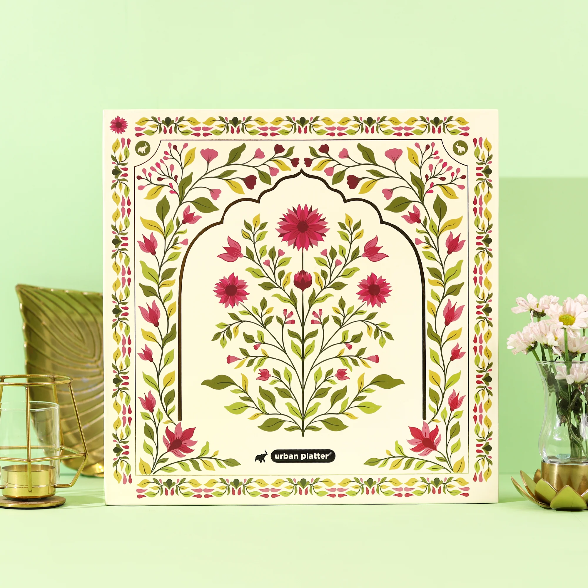 Blooming Elegance Hamper (Premium Dry Fruits & Gourmet Treats | Elegant Packaging | Perfect for Festive & Wedding Gifting)