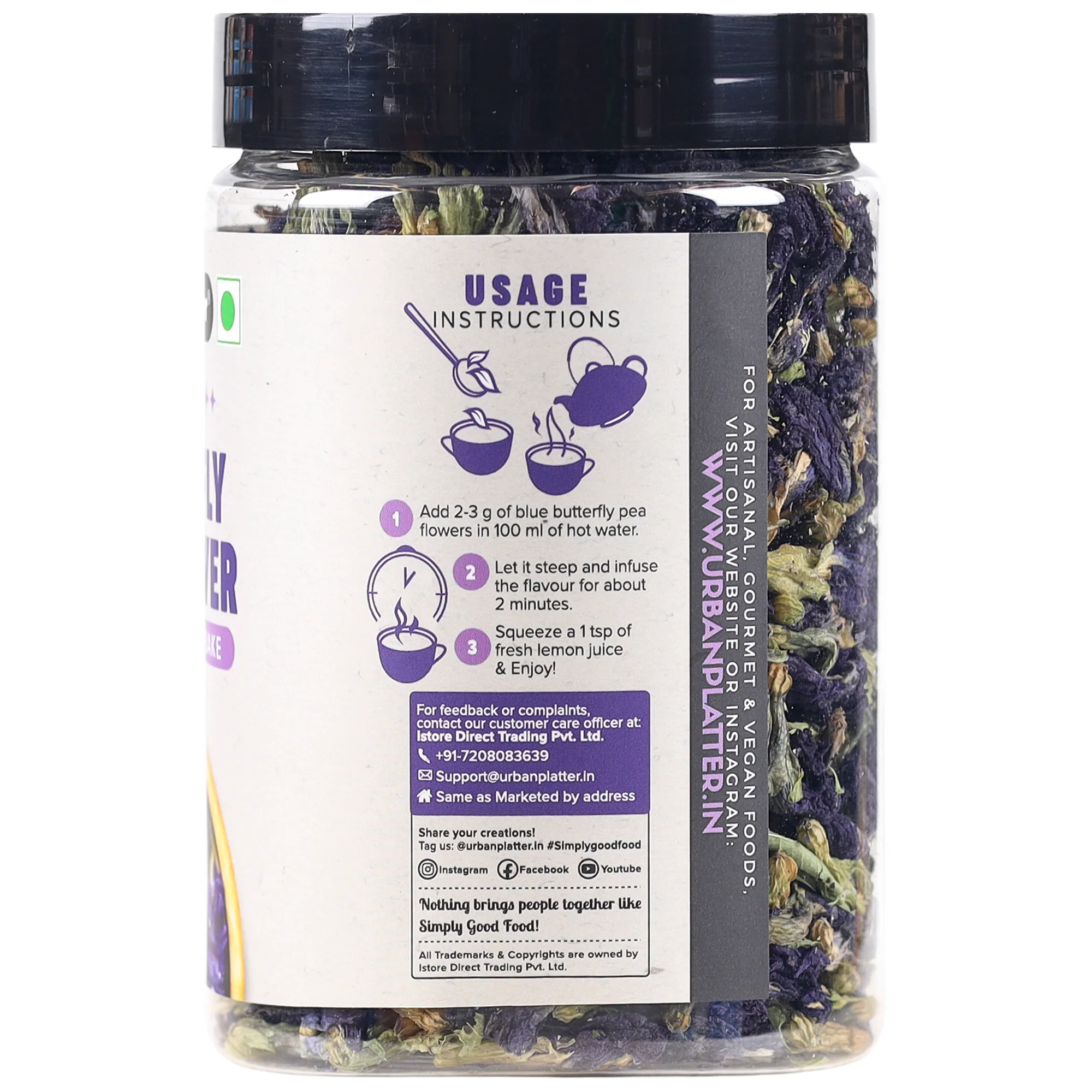 Blue Butterfly Pea Flower Tea (Rich in Antioxidants | Add to teas & cocktails | Natural Colourant) - Image 3