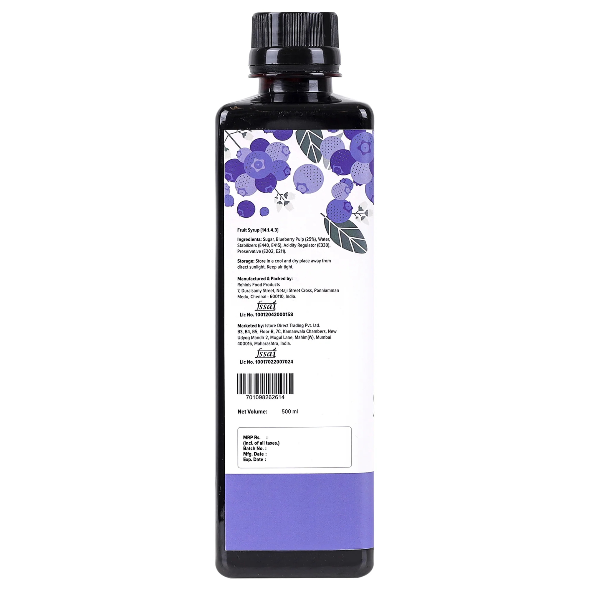 Blueberry Syrup, 500ml (Thick, Made From Real Fruits) - Image 2
