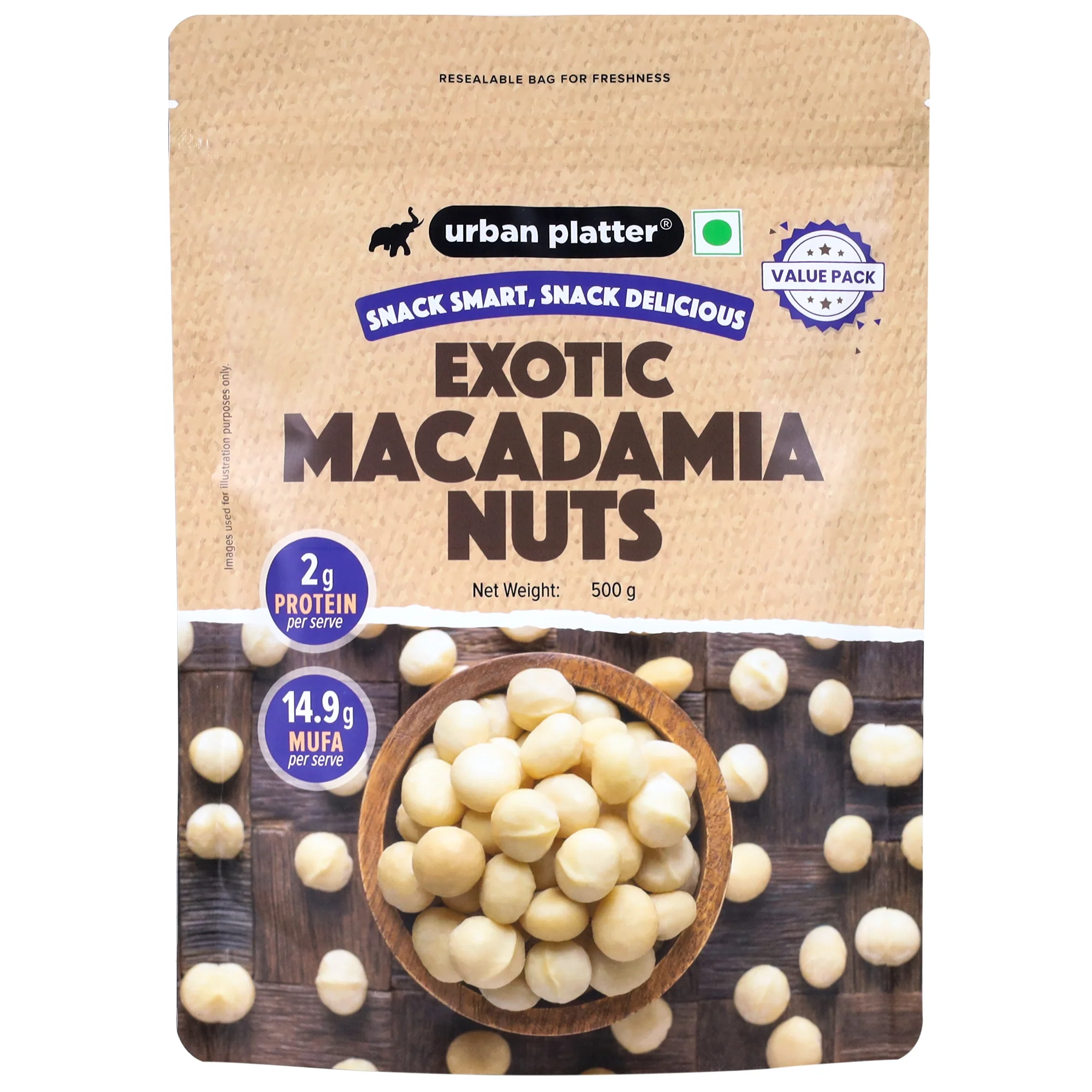 Bold and Exotic Macadamia Nuts, 500g (Grade A | Crunchy | Perfect for Snacking)