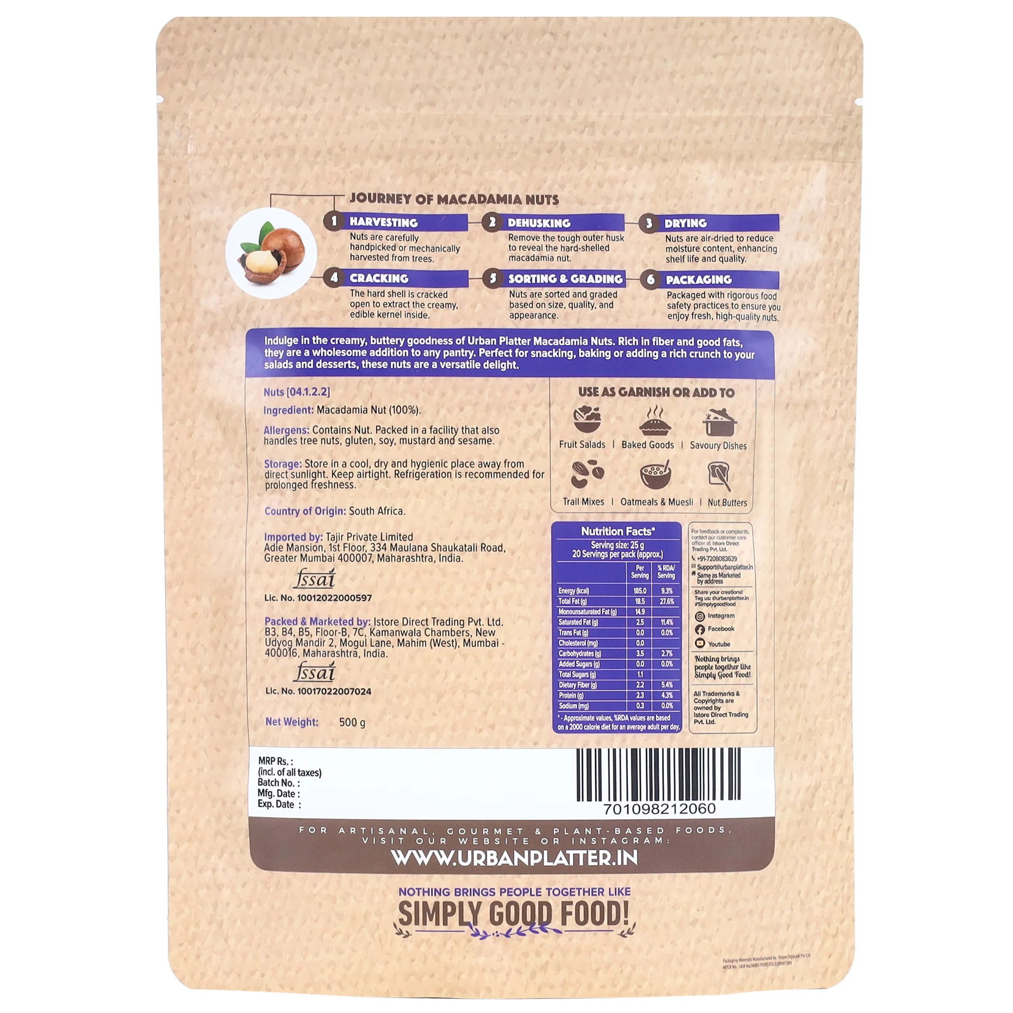 Bold and Exotic Macadamia Nuts, 500g (Grade A | Crunchy | Perfect for Snacking) - Image 2