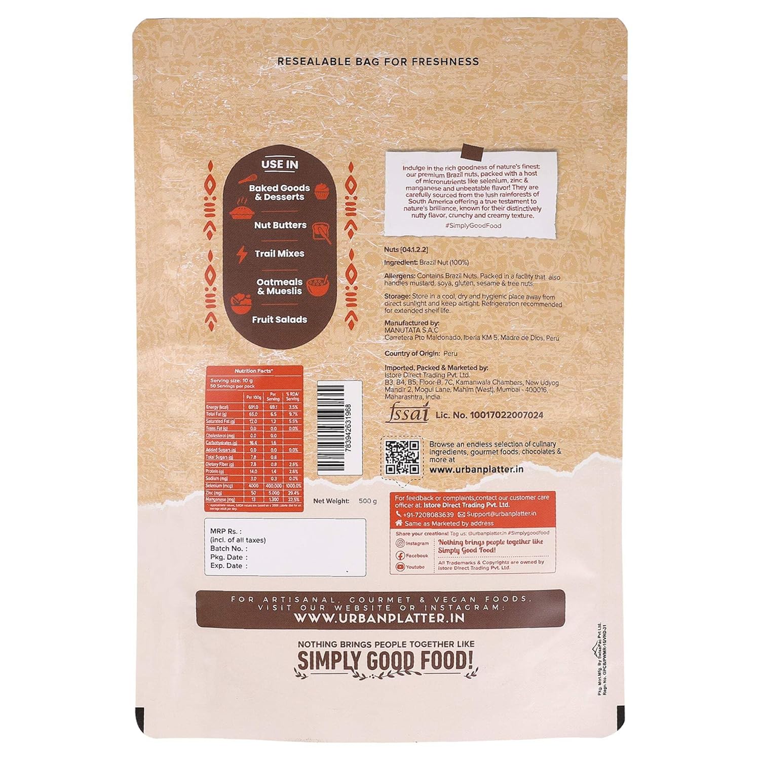 Brazil Nuts, 500g | Rich in Selenium | Superfood | Product of Peru | Have 1 Daily - Image 2