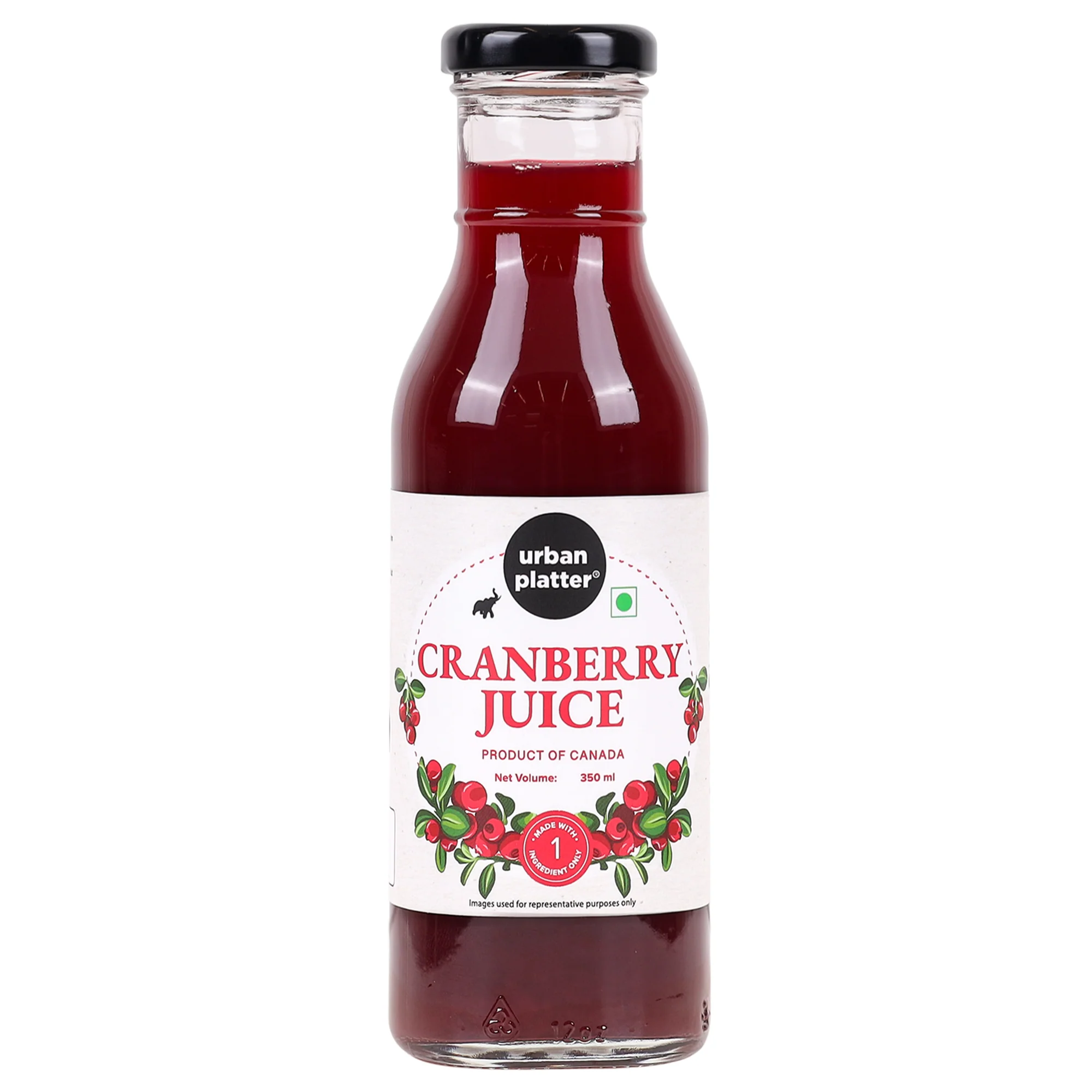 100% Canadian Cranberry Juice, 350ml (No Added Sugar | Preservative-Free | Antioxidant-Rich)