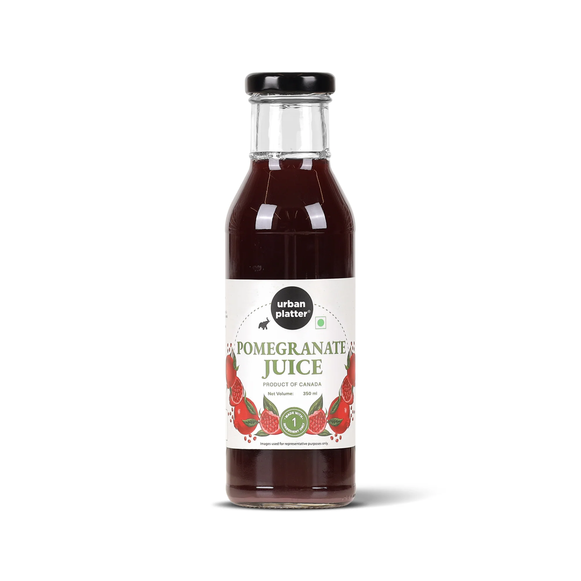 Canadian Pomegranate Juice, 350ml (Unsweetened, Clean Label, Contains Natural Antioxidants, Not From Concentrate)