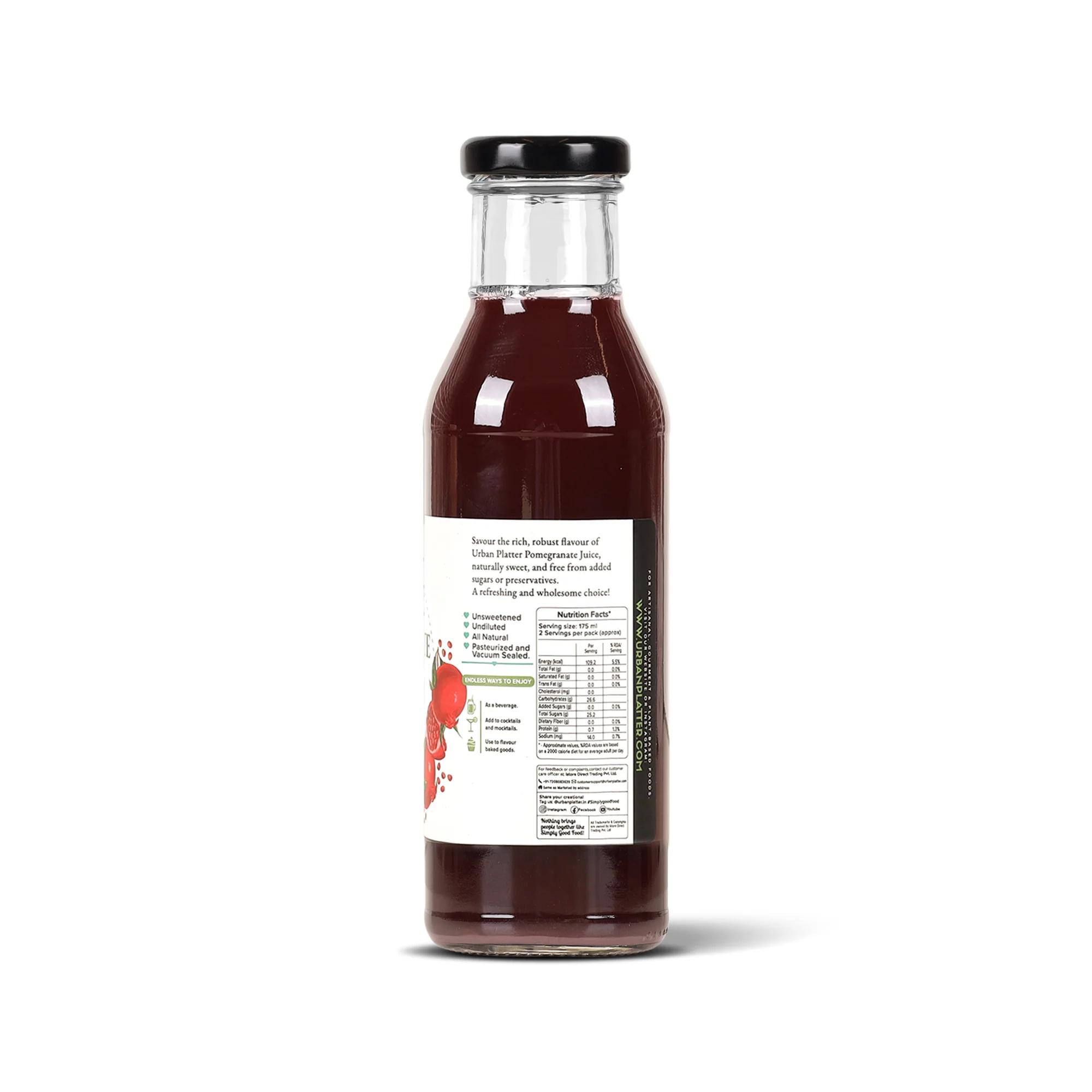 Canadian Pomegranate Juice, 350ml (Unsweetened, Clean Label, Contains Natural Antioxidants, Not From Concentrate) - Image 3