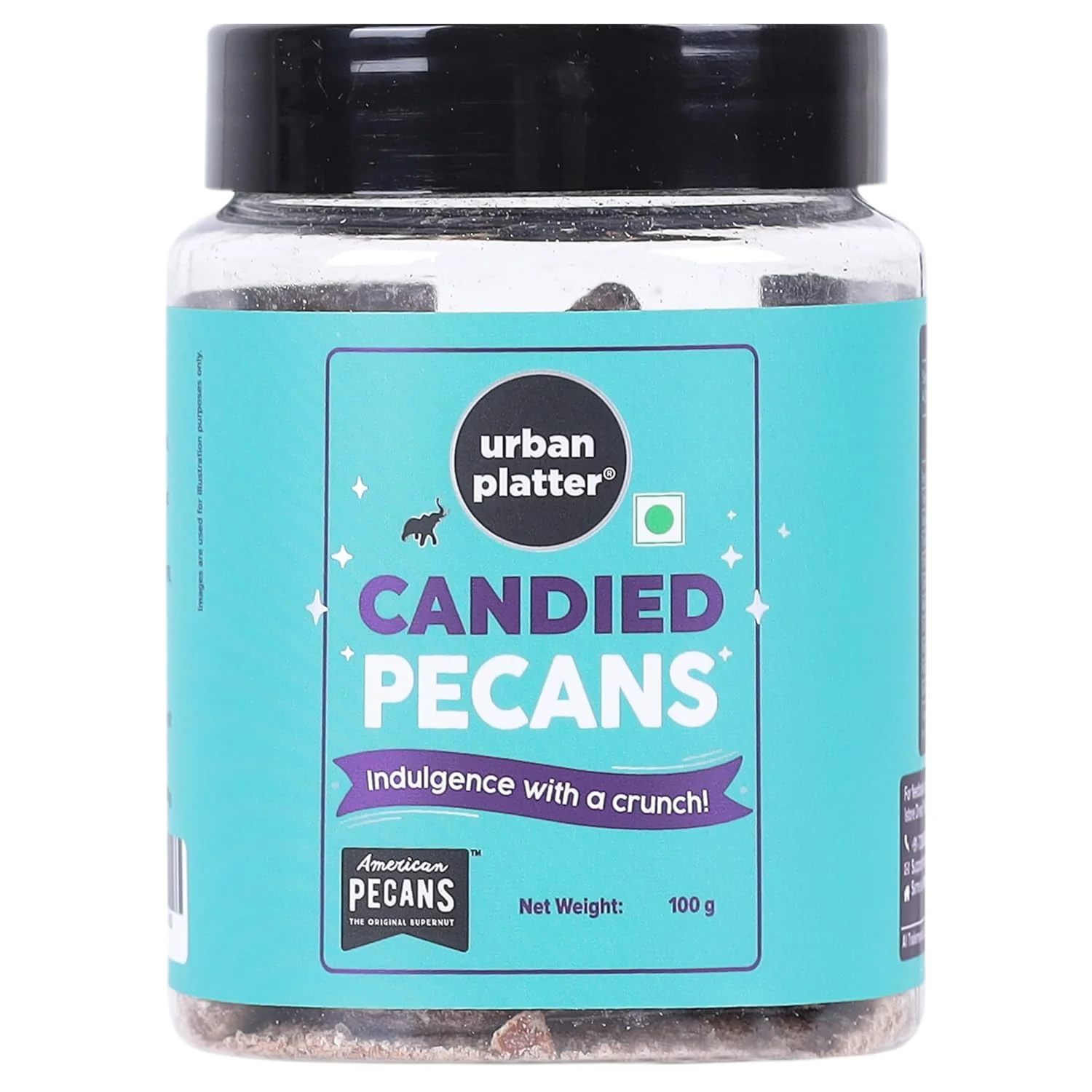 Candied American Pecans, 100g (On The Go Snack | Sweetened Pecan Nuts)