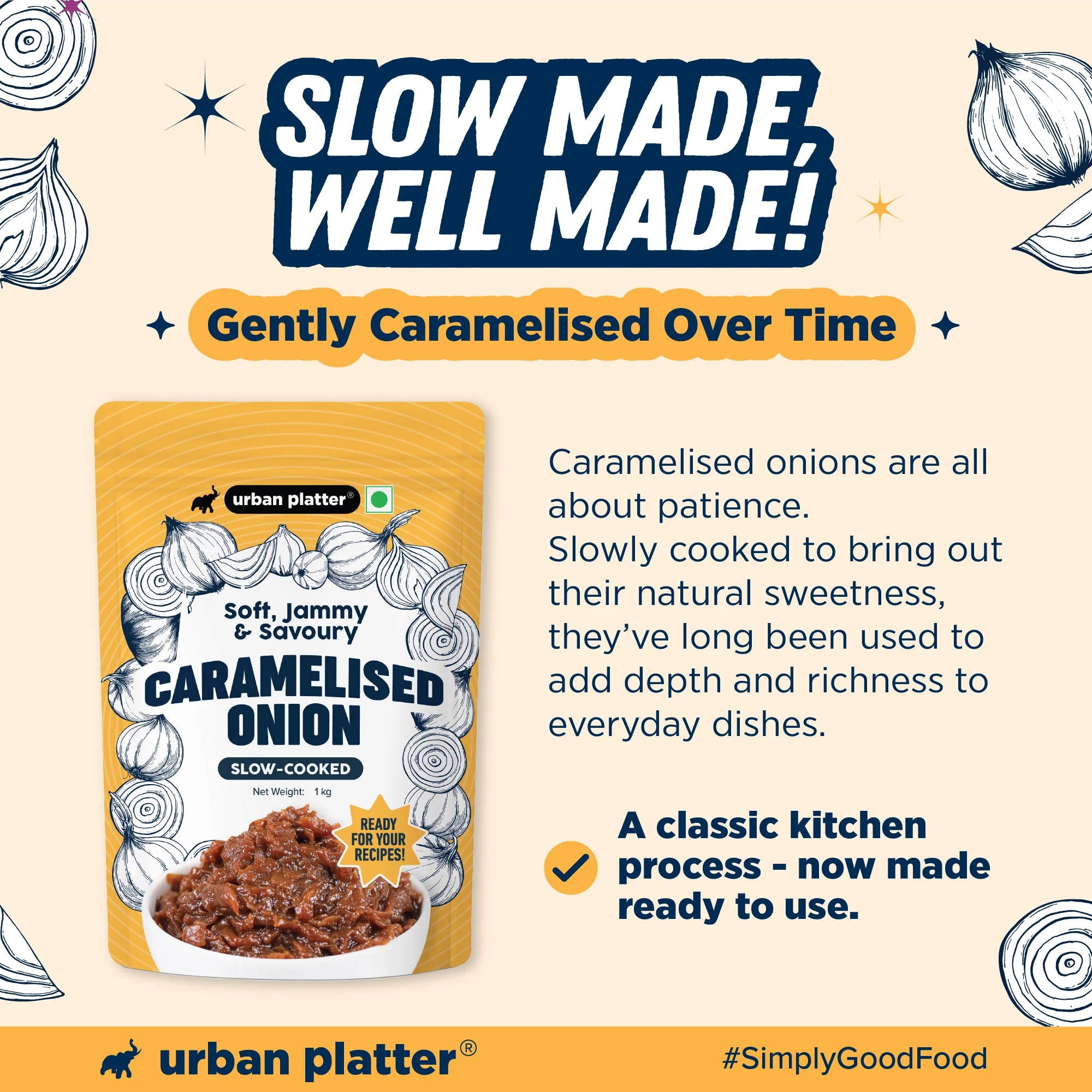 Caramelized Onion, 1kg (Sweet-Savoury Onion Base for Pasta, Sandwiches, Gravies & Gourmet Cooking, Soft, Jammy & Slow Cooked, Perfect for Meal Preps, Value Pack) - Image 7