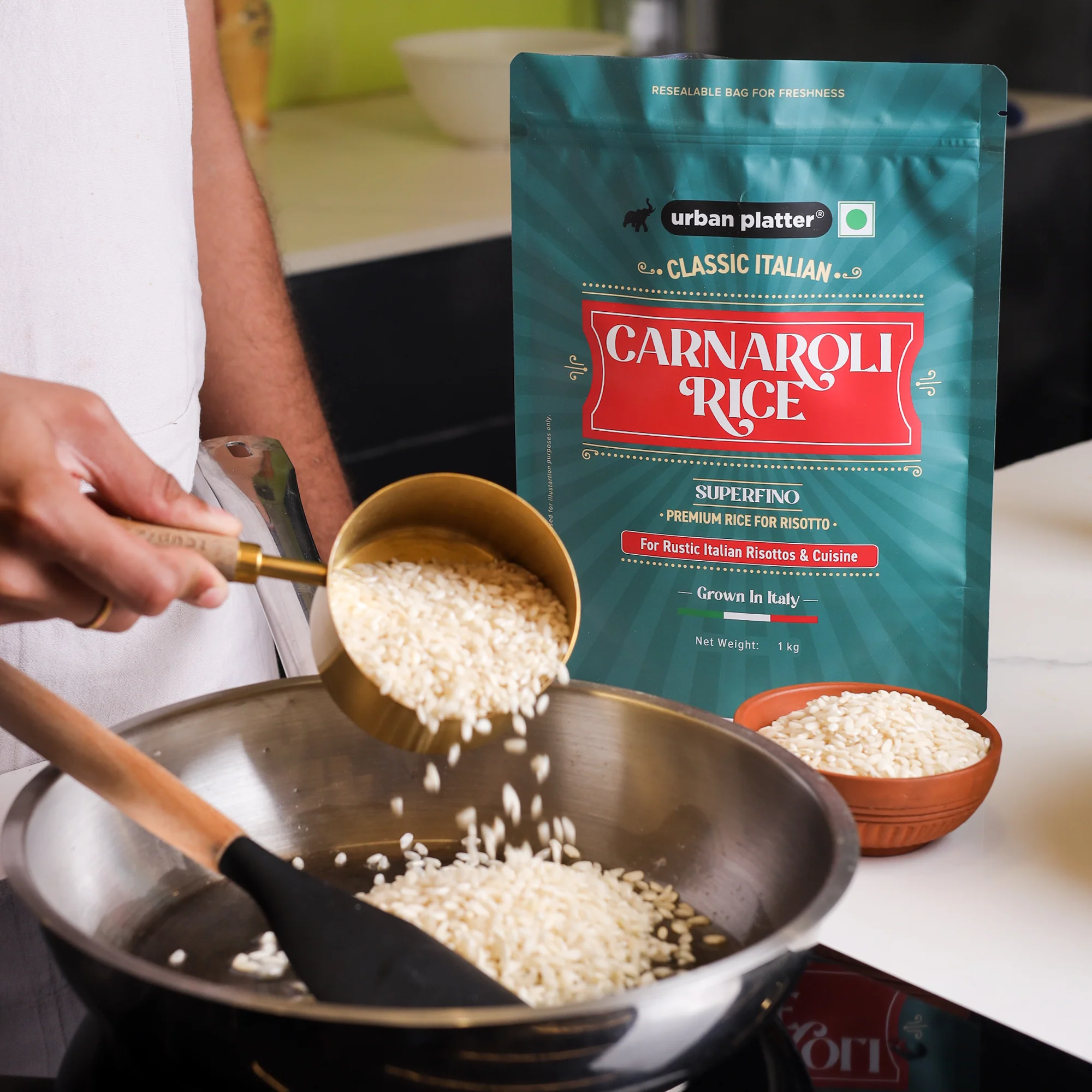 Carnaroli Rice, 1Kg (Product of Italy, Italian Carnaroli Rice for Risottos, Arancini, and Rustic preparations, Vacuum Packed for Freshness and Quality) - Image 3