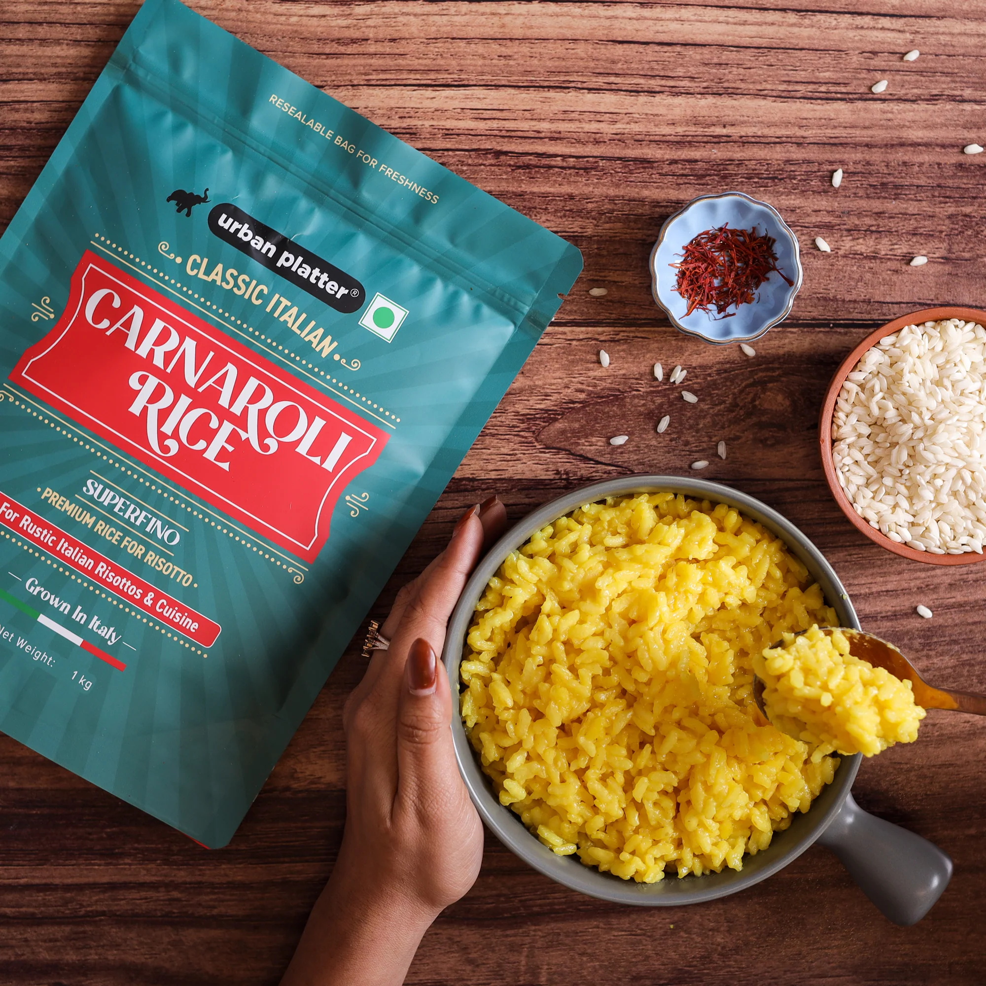 Carnaroli Rice, 1Kg (Product of Italy, Italian Carnaroli Rice for Risottos, Arancini, and Rustic preparations, Vacuum Packed for Freshness and Quality) - Image 4