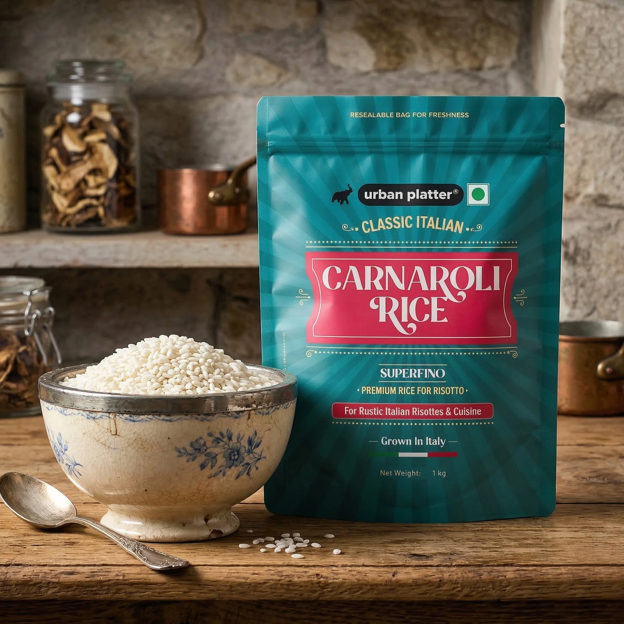 Carnaroli Rice, 1Kg (Product of Italy, Italian Carnaroli Rice for Risottos, Arancini, and Rustic preparations, Vacuum Packed for Freshness and Quality) - Image 5