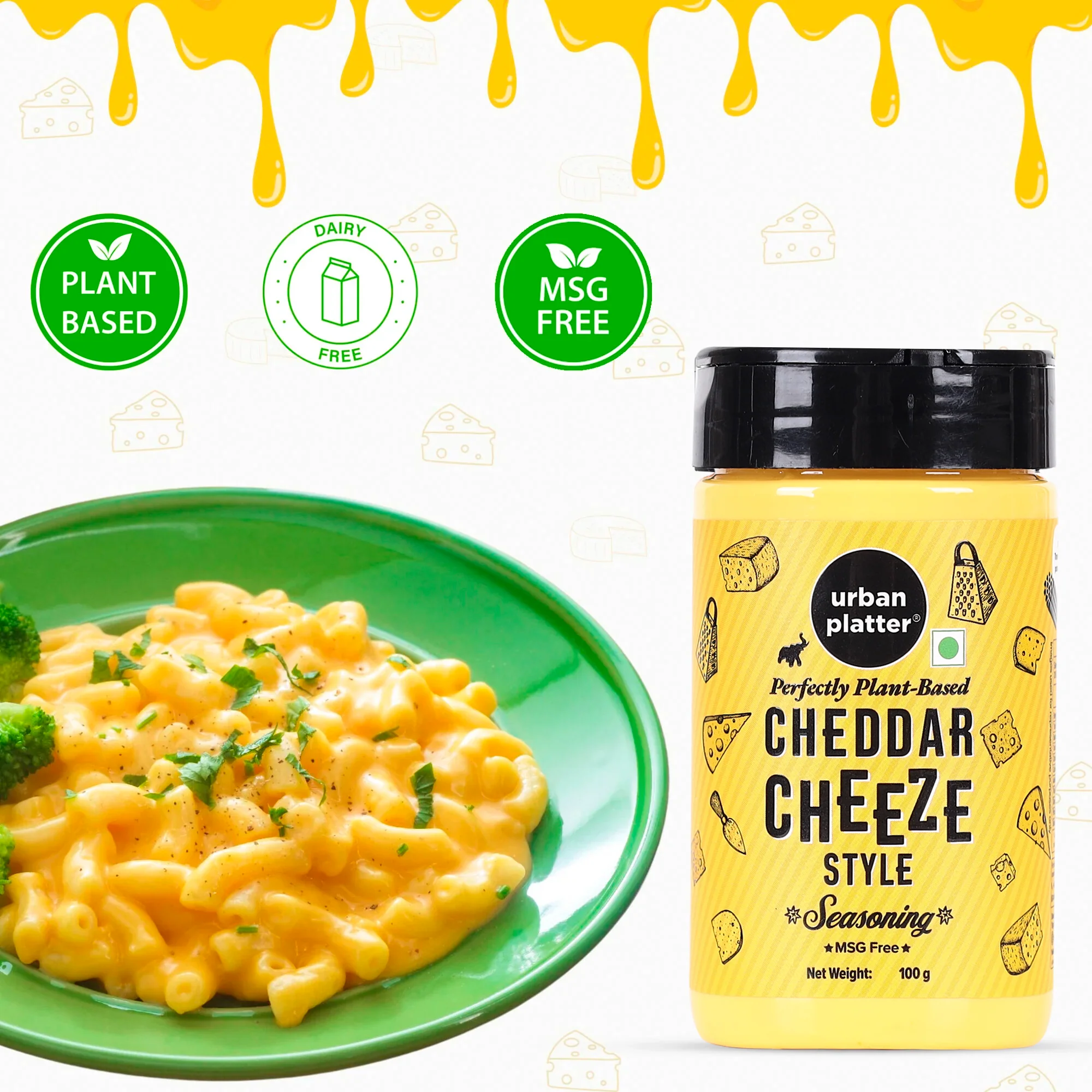 Cheddar Cheese Style Seasoning, 100g (Perfectly Plant-based | Ideal for Pop Corn, Fries, Pasta, and more) - Image 3